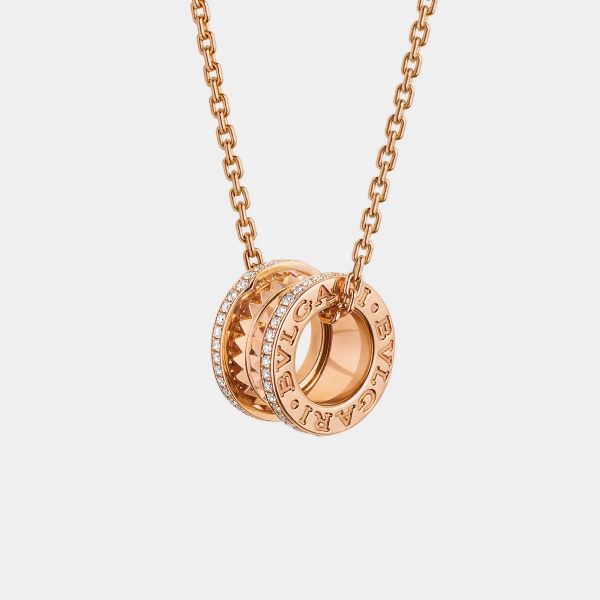 B.zero1 Pendant studded spiral pavé diamonds edges Necklace Gold - Image 4
