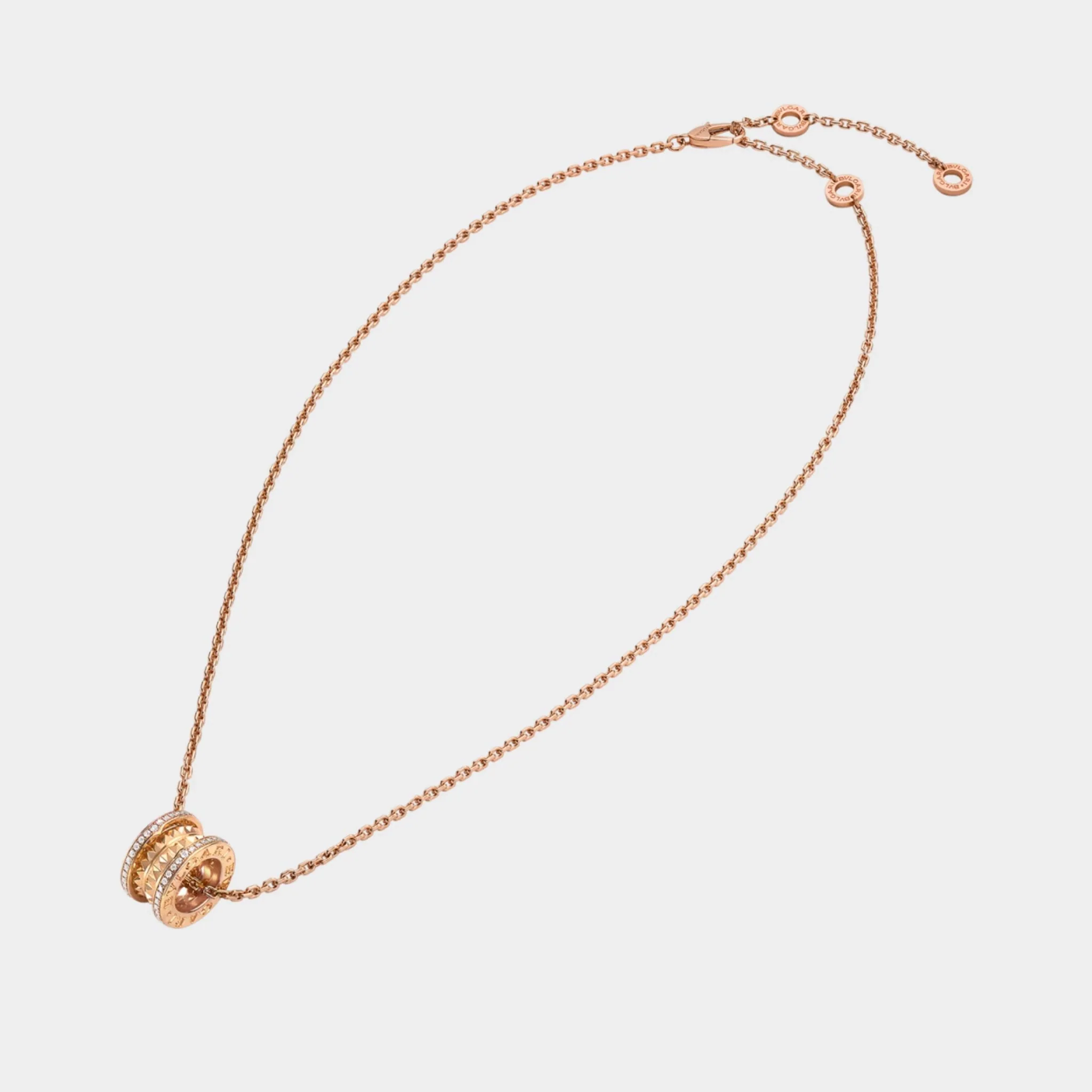B.zero1 Pendant studded spiral pavé diamonds edges Necklace Gold - Image 5