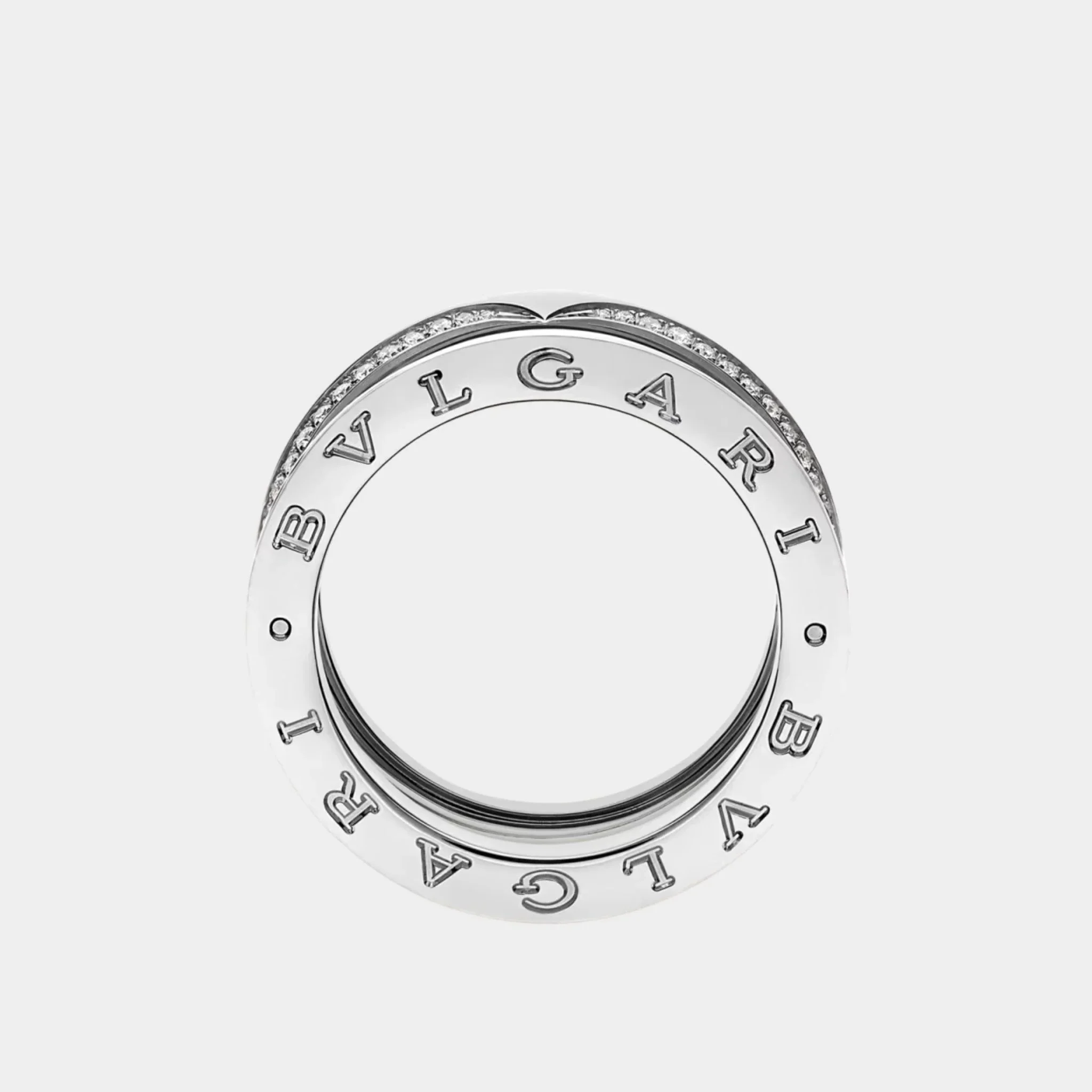 B.zero1 Gold Full Pavé Diamonds Edges Three-Band Ring - Image 5