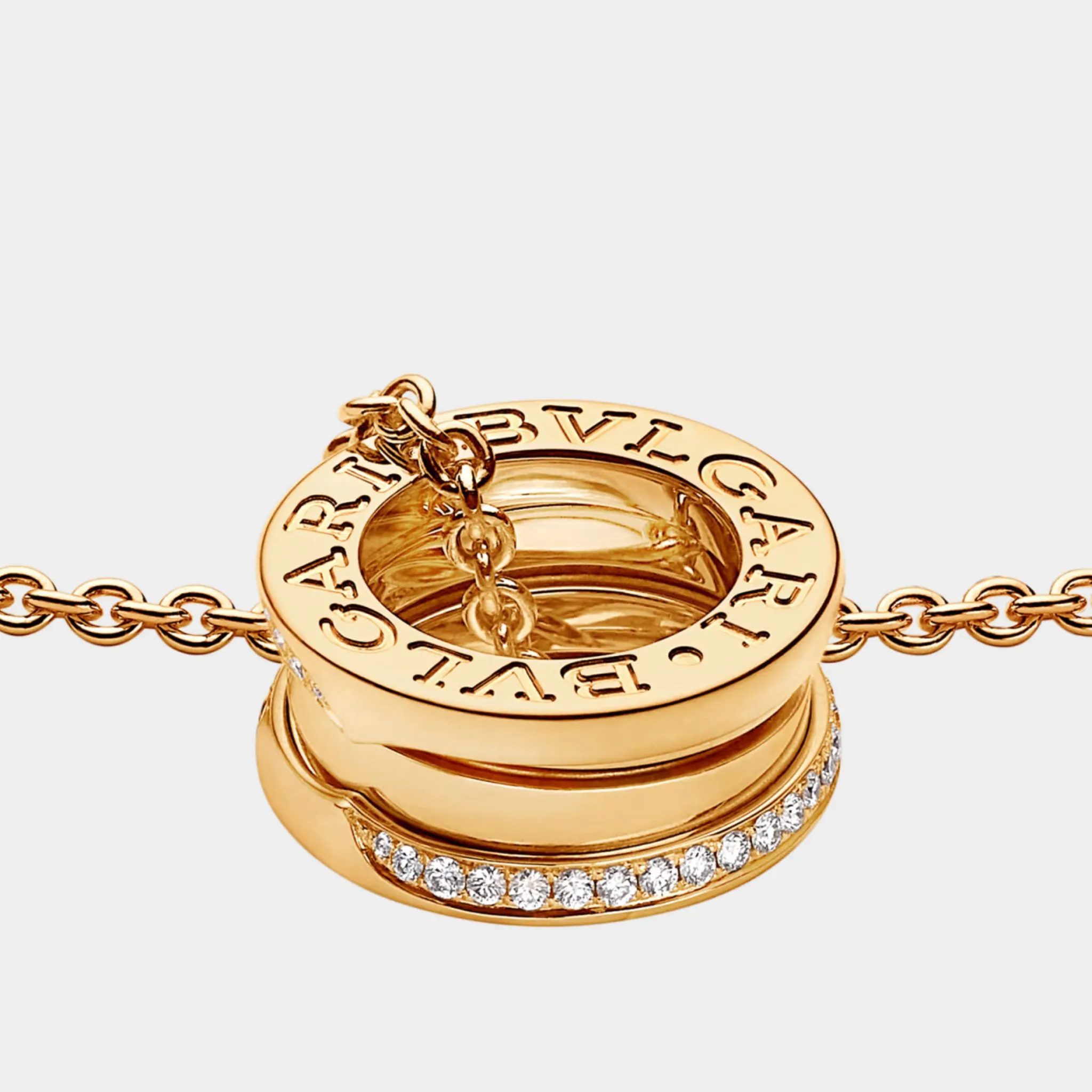 B.zero1 gold pendant demi-pavé diamonds the edges necklace - Image 8