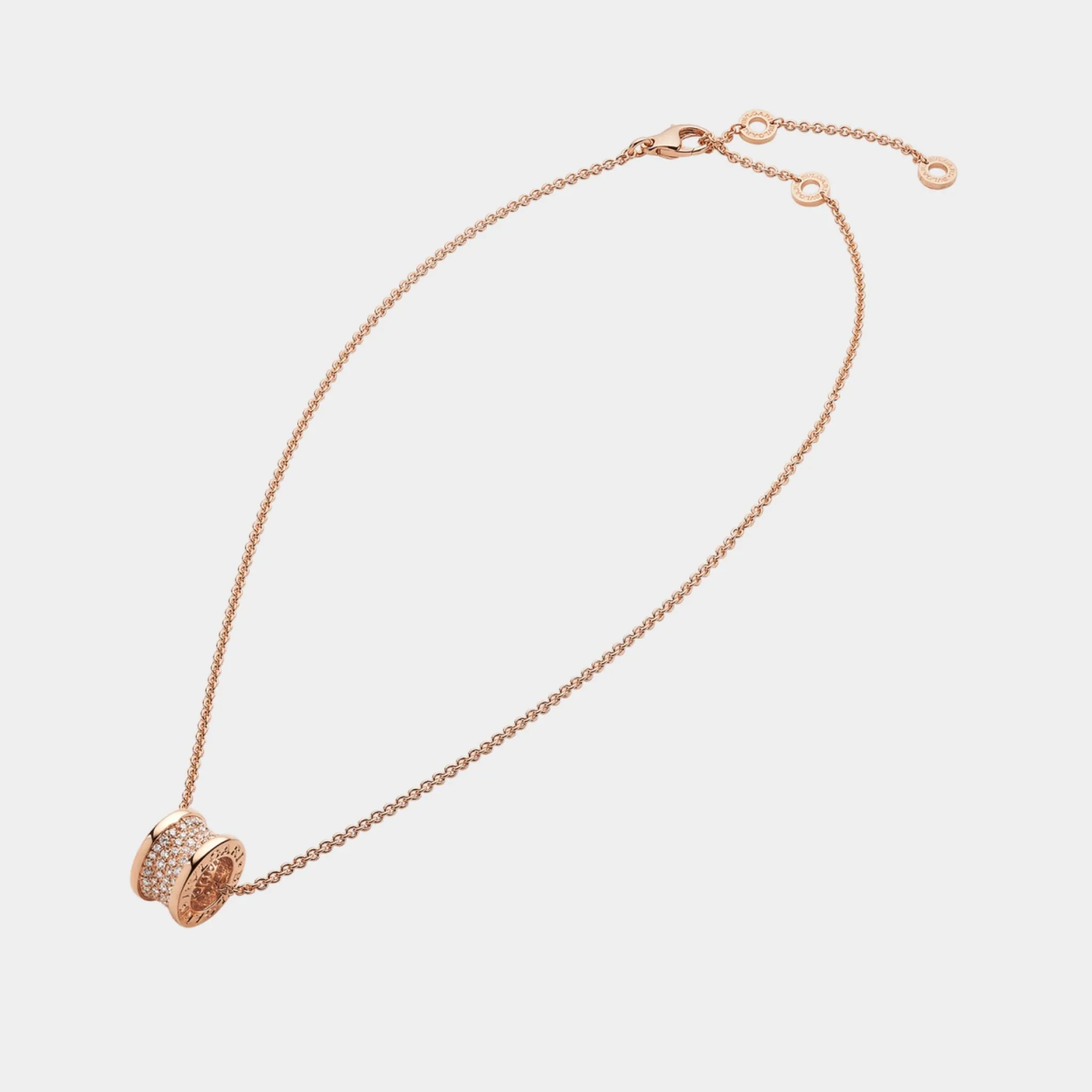 B.zero1 Gold Pendant Necklace-Pavé Diamonds set on spiral - Image 2