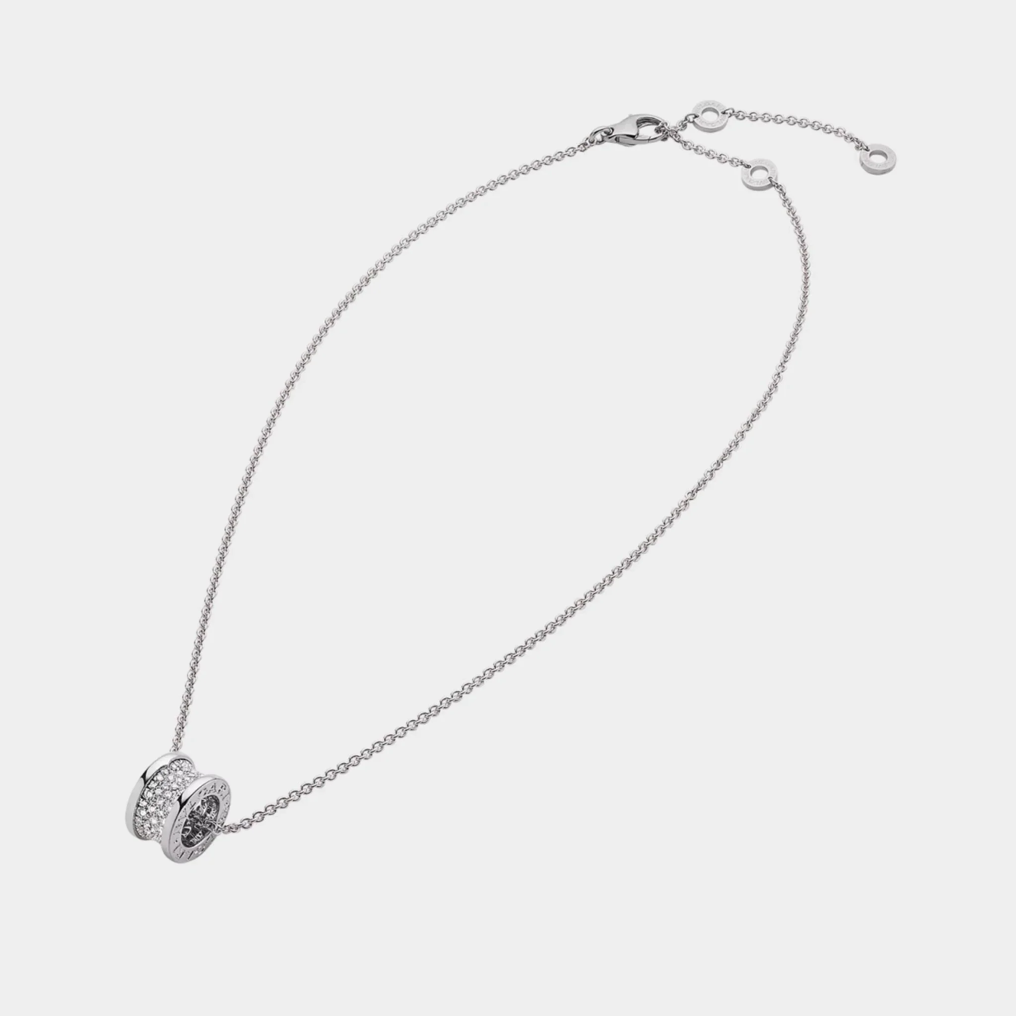 B.zero1 Gold Pendant Necklace-Pavé Diamonds set on spiral - Image 5