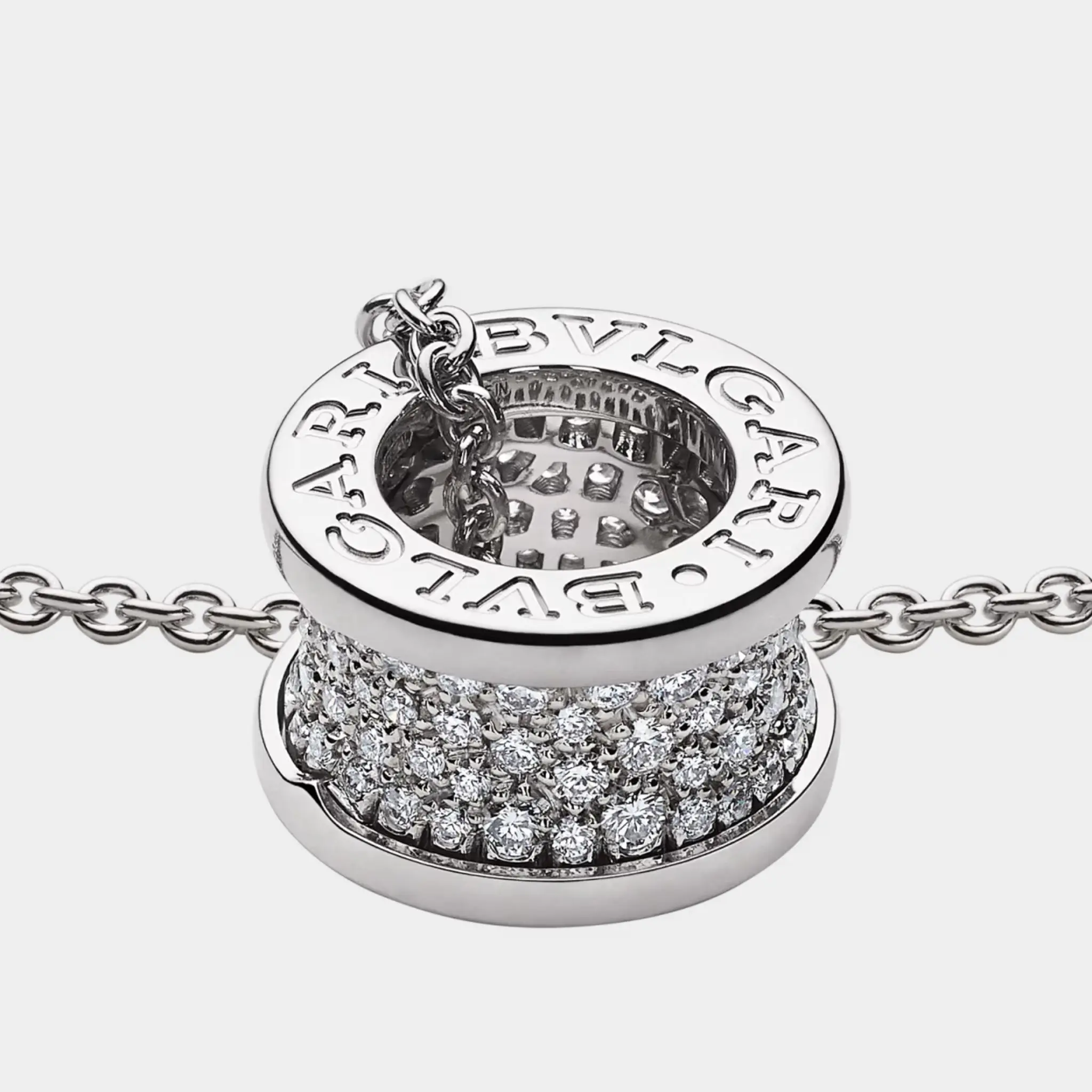 B.zero1 Gold Pendant Necklace-Pavé Diamonds set on spiral - Image 6