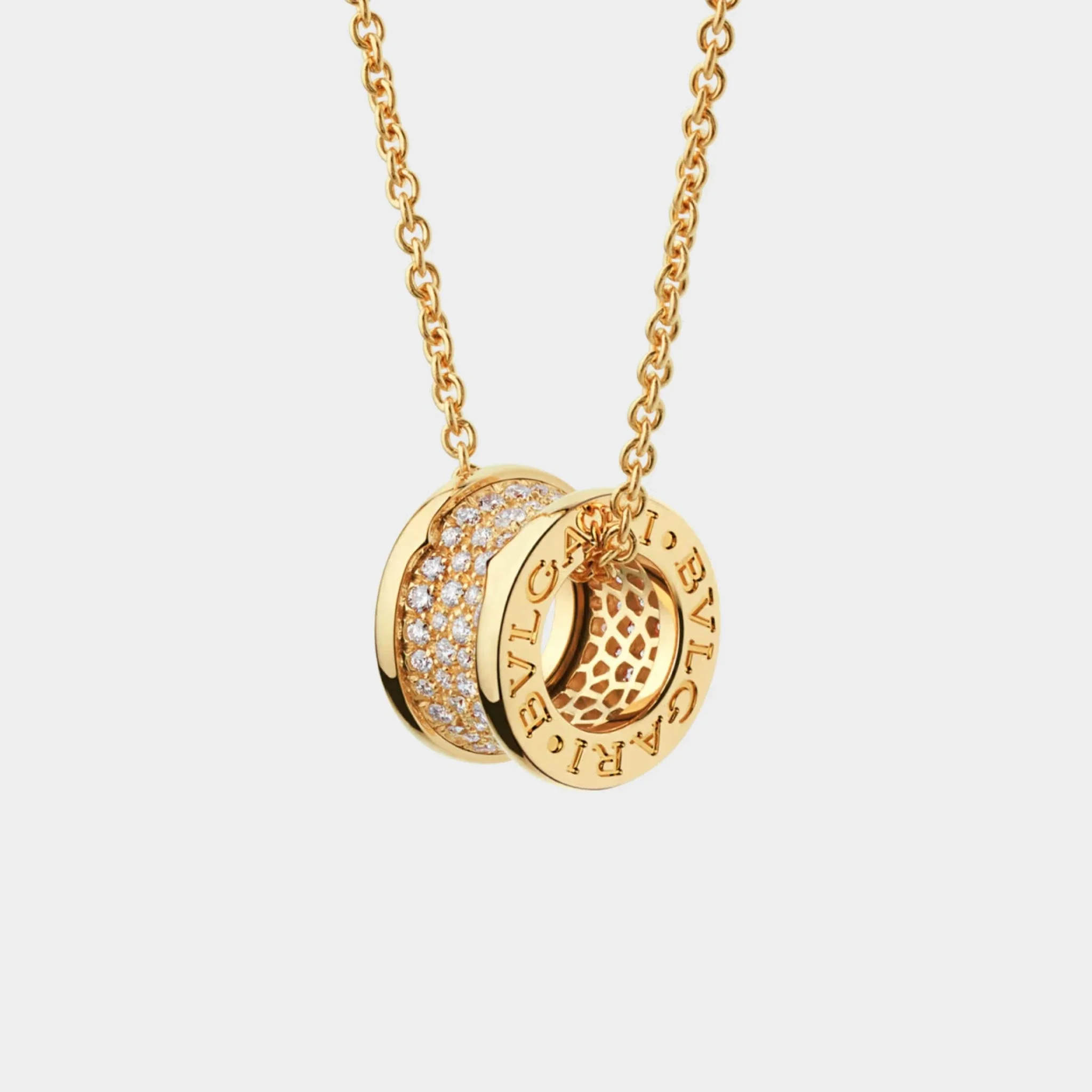 B.zero1 Gold Pendant Necklace-Pavé Diamonds set on spiral - Image 7