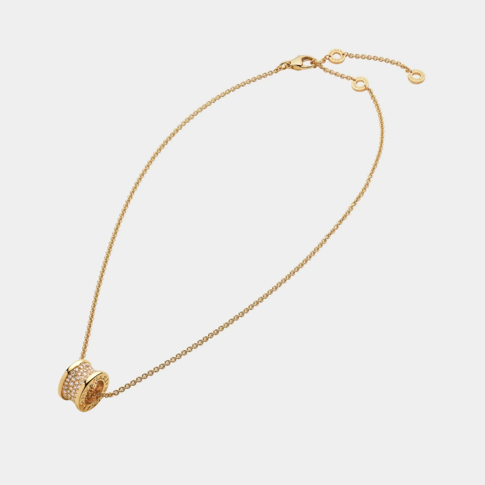 B.zero1 Gold Pendant Necklace-Pavé Diamonds set on spiral - Image 8