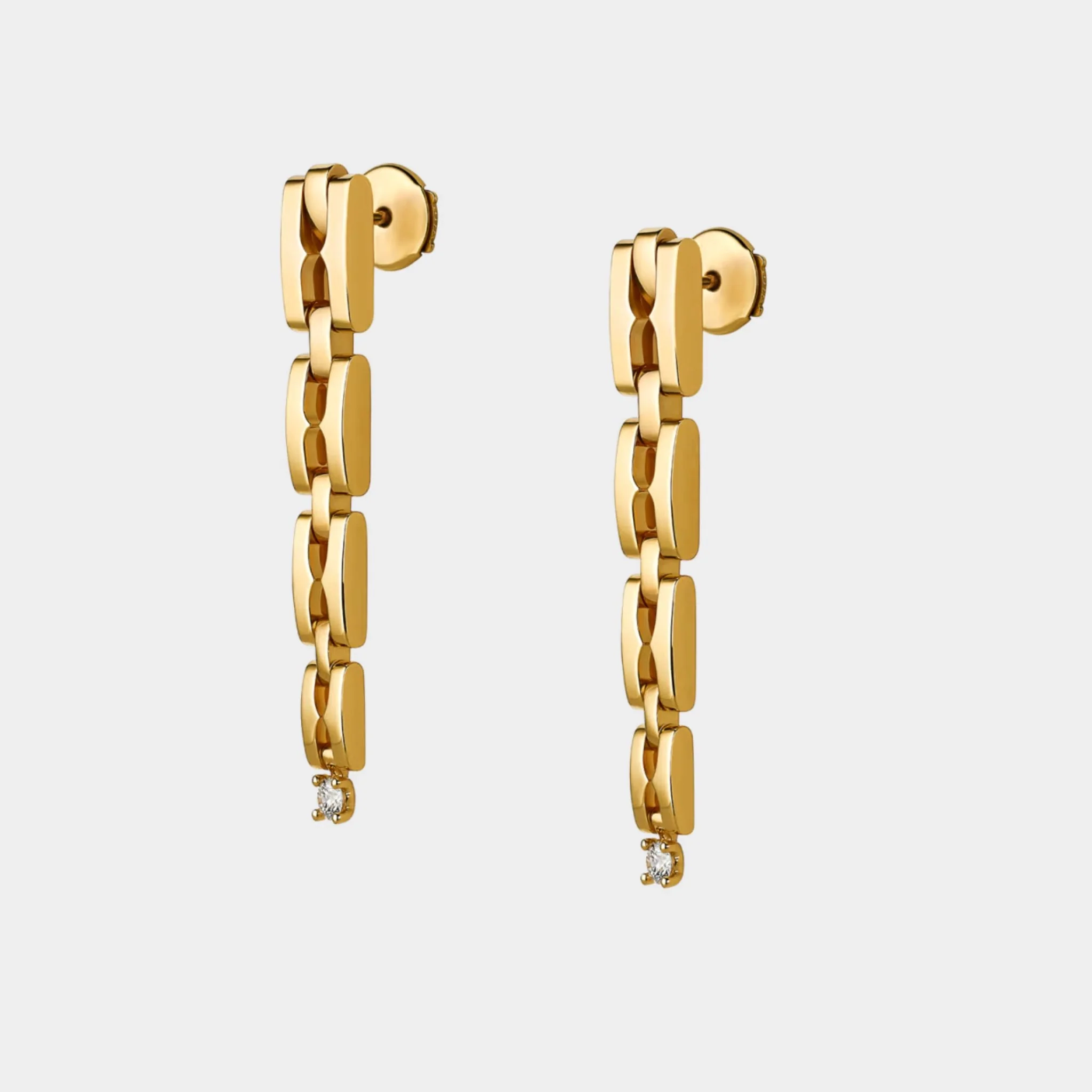 B.zero1 Rock Chain yellow gold pendant earrings - Image 3