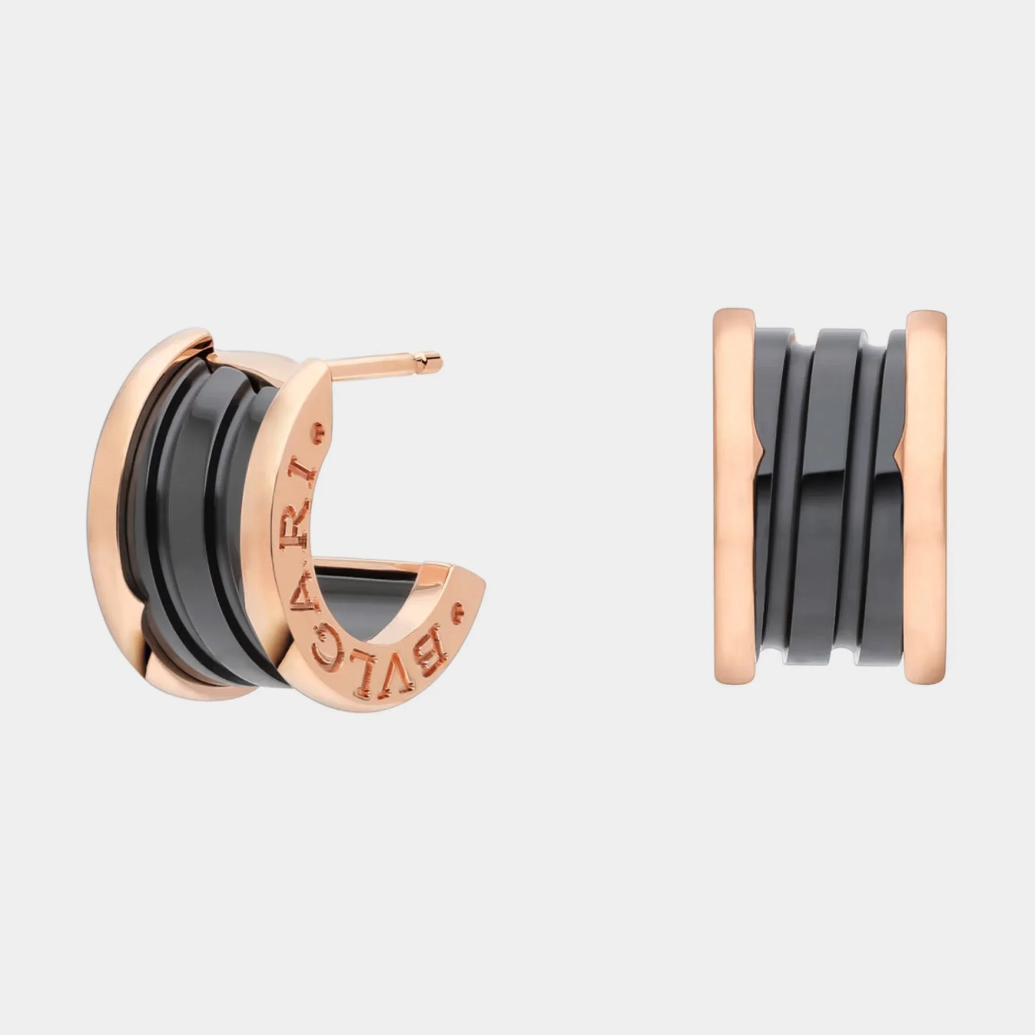 B.zero1 Rose Gold & Black Ceramic earrings - Image 2