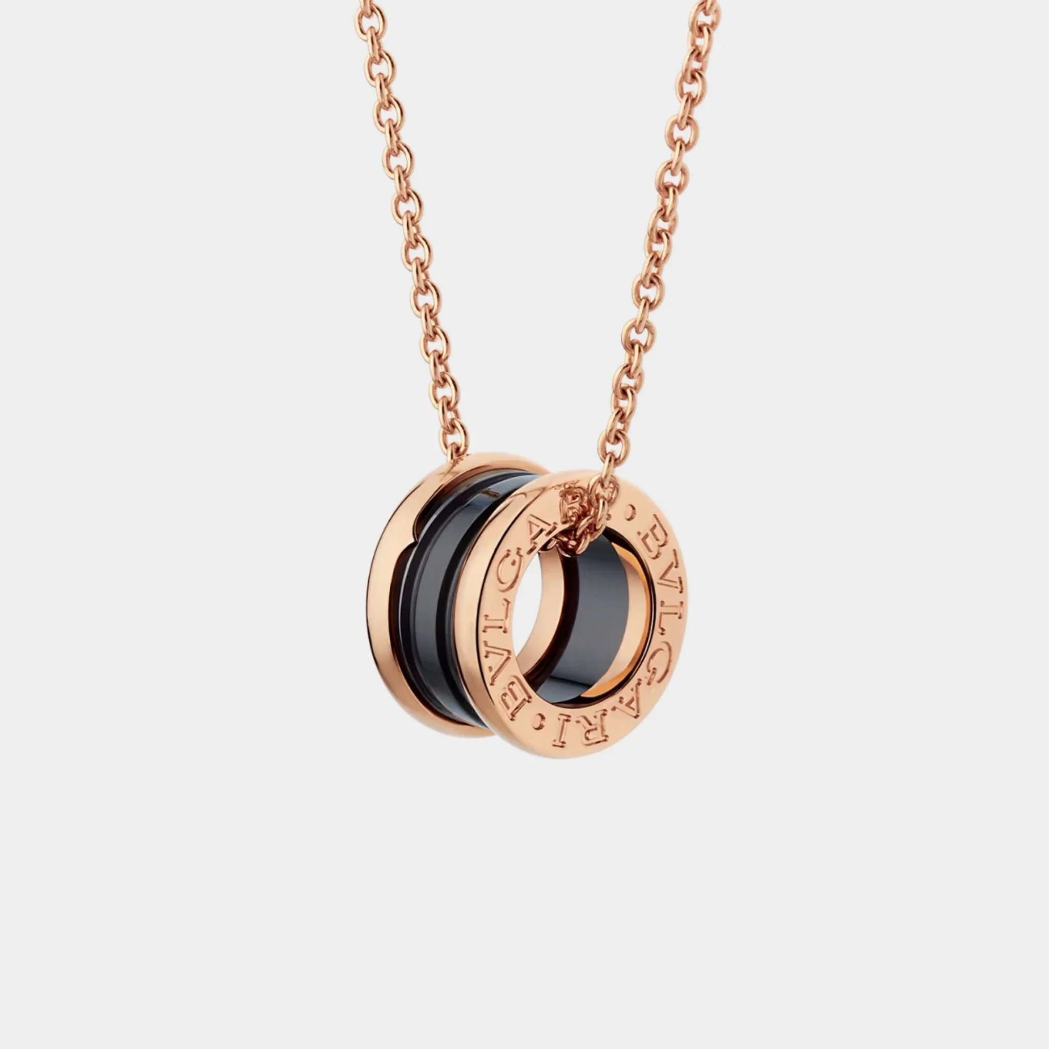 B.zero1 Rose Gold & Black Ceramic Pendant Necklace - Image 3