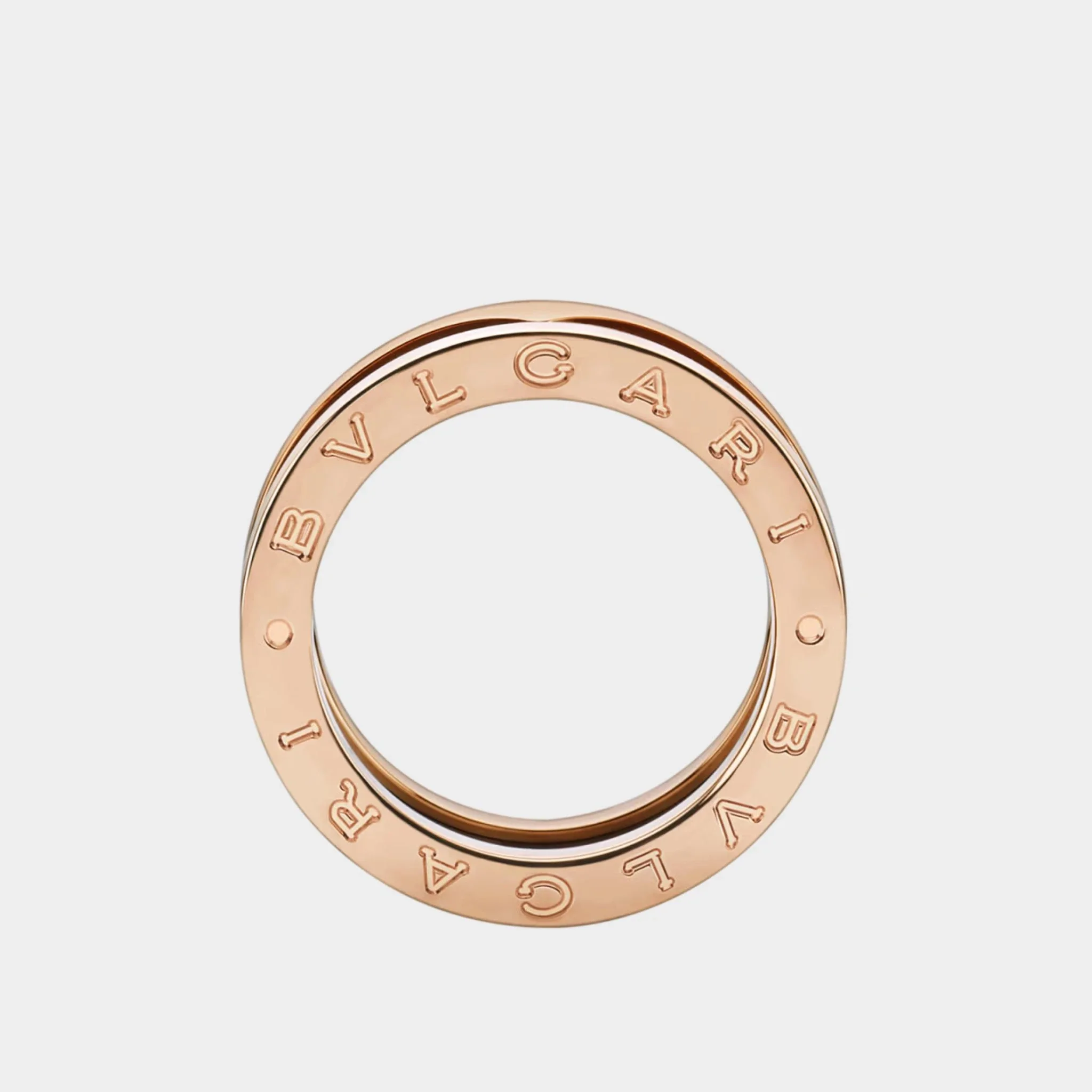 B.zero1 two-band ring with two Rose Gold Loops - Black Ceramic Spiral - Image 3