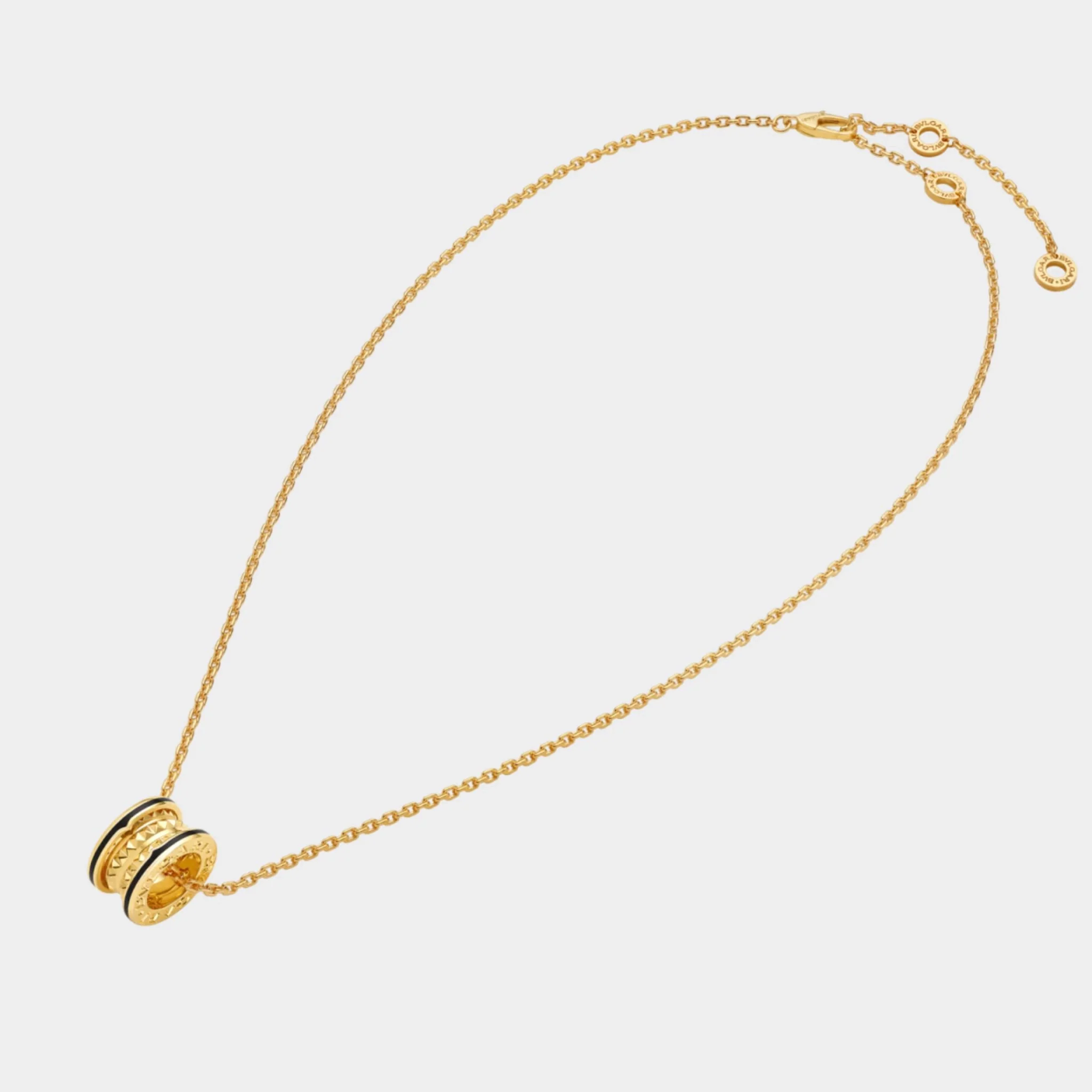 B.zero1 Yellow Gold Necklace studded pendant/black ceramic