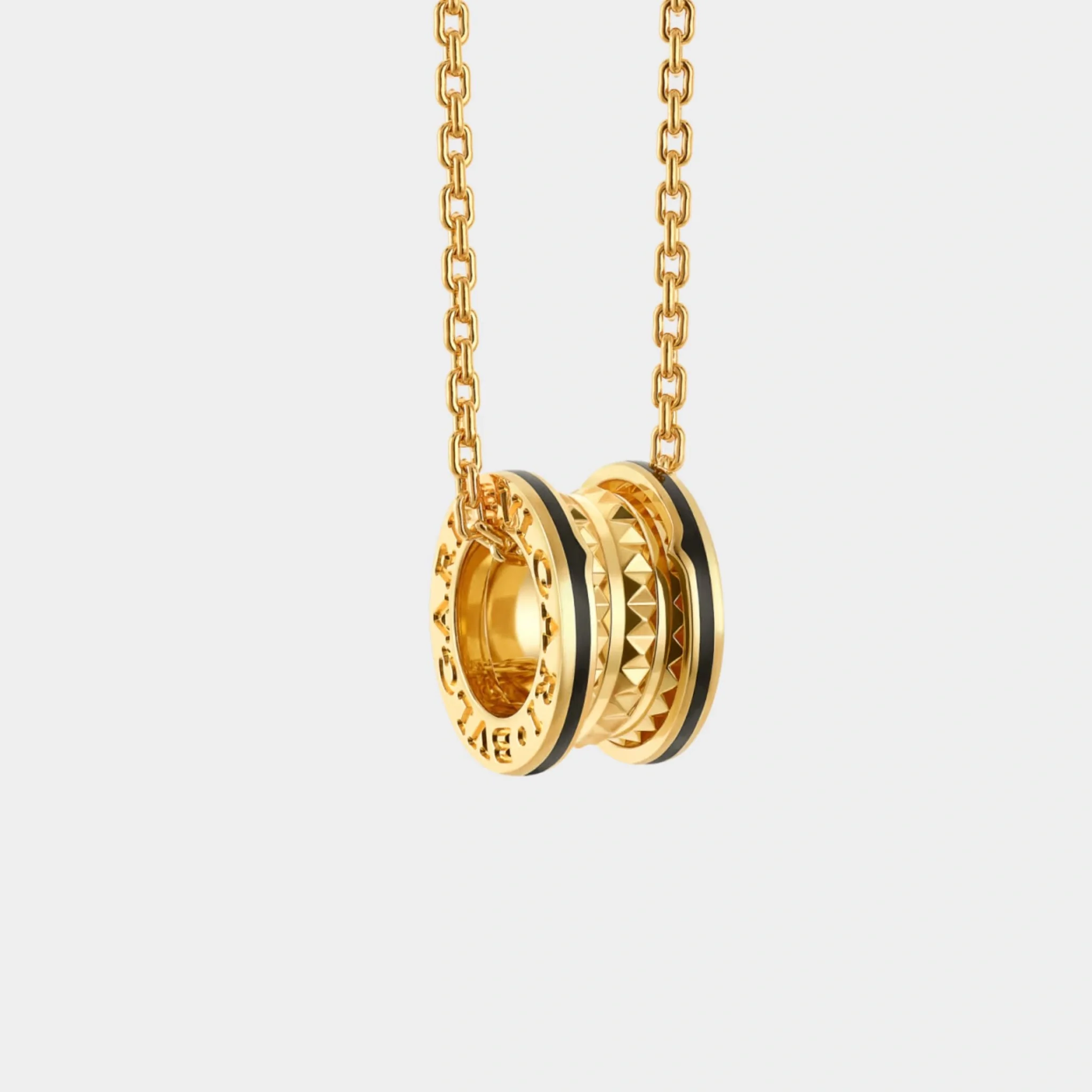 B.zero1 Yellow Gold Necklace studded pendant/black ceramic - Image 2