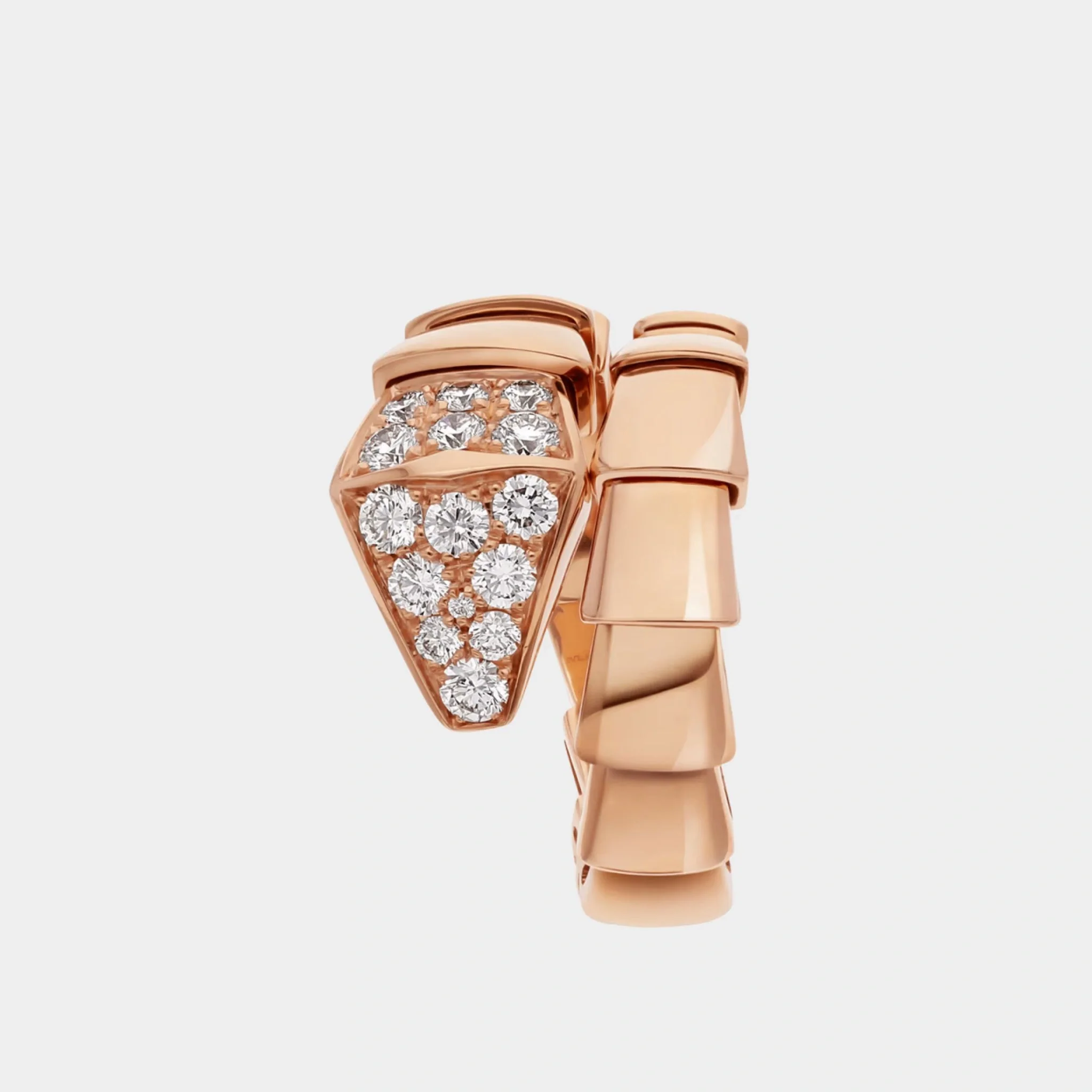 Serpenti Viper Rose Gold Diamond Ring - Image 2