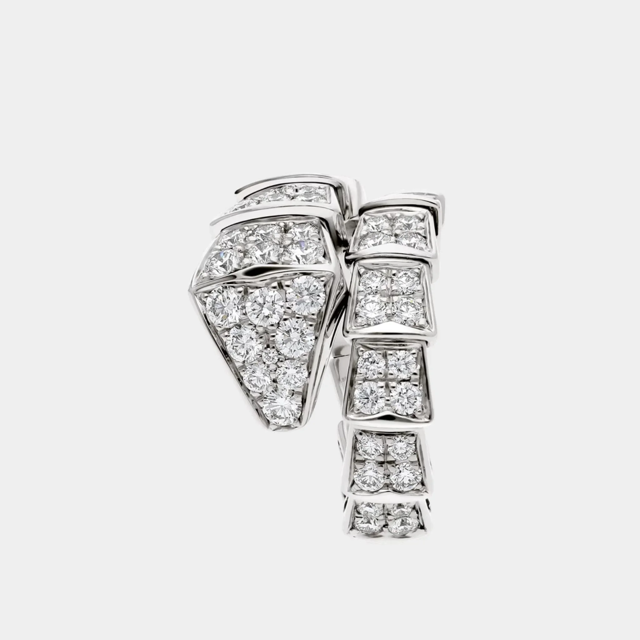 Serpenti Viper White Gold Diamond Ring - Image 2
