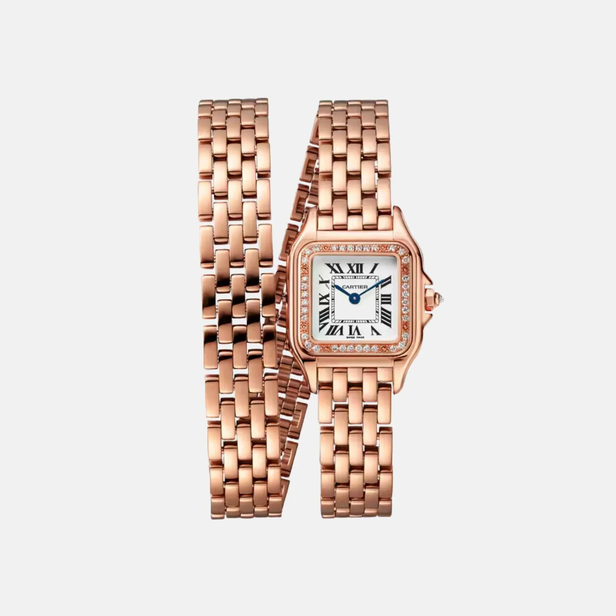 Panthere Small Model Rose Gold Double Loop Diamond WJPN0014