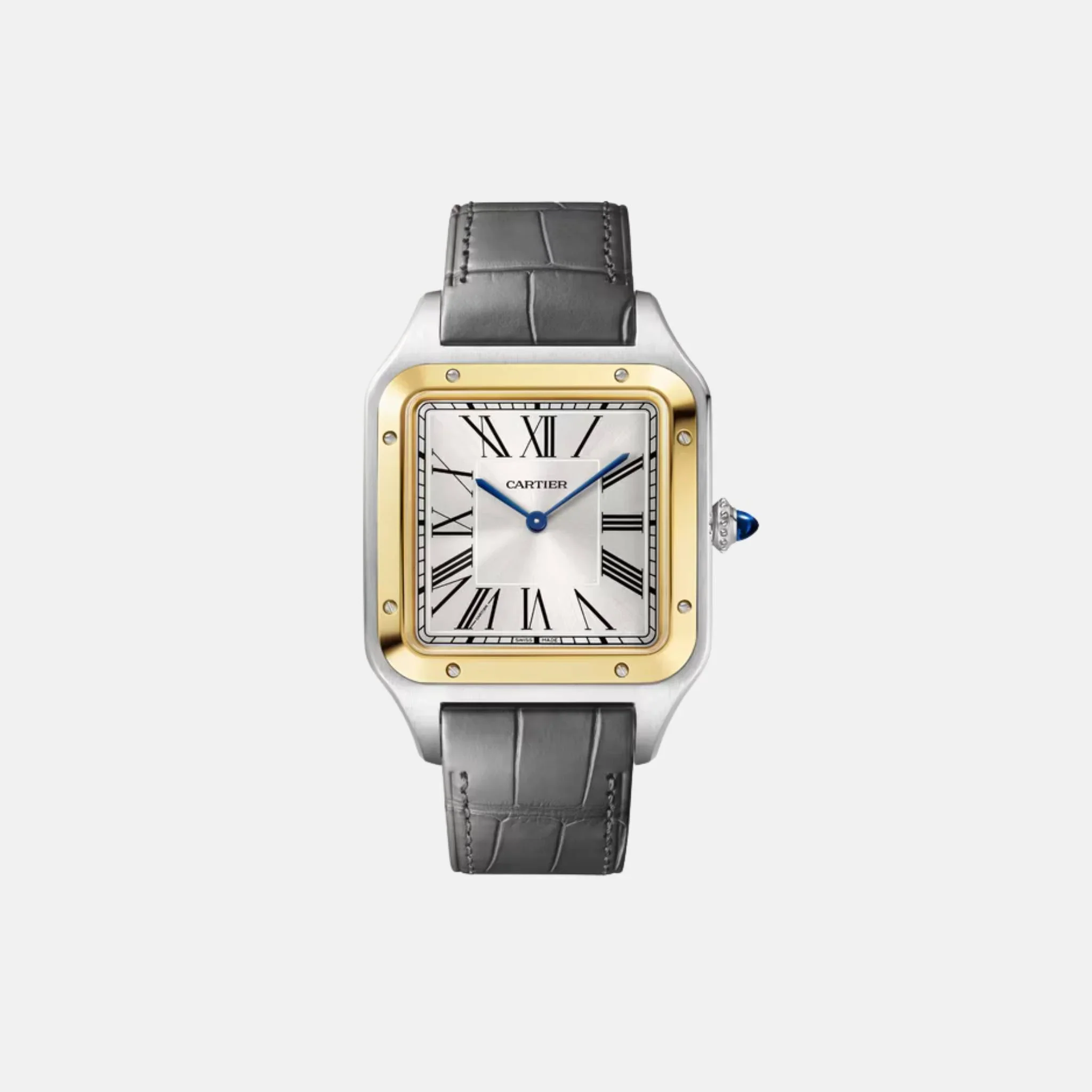 Santos Dumont Extra Large Model Steel Yellow Gold W2SA0034