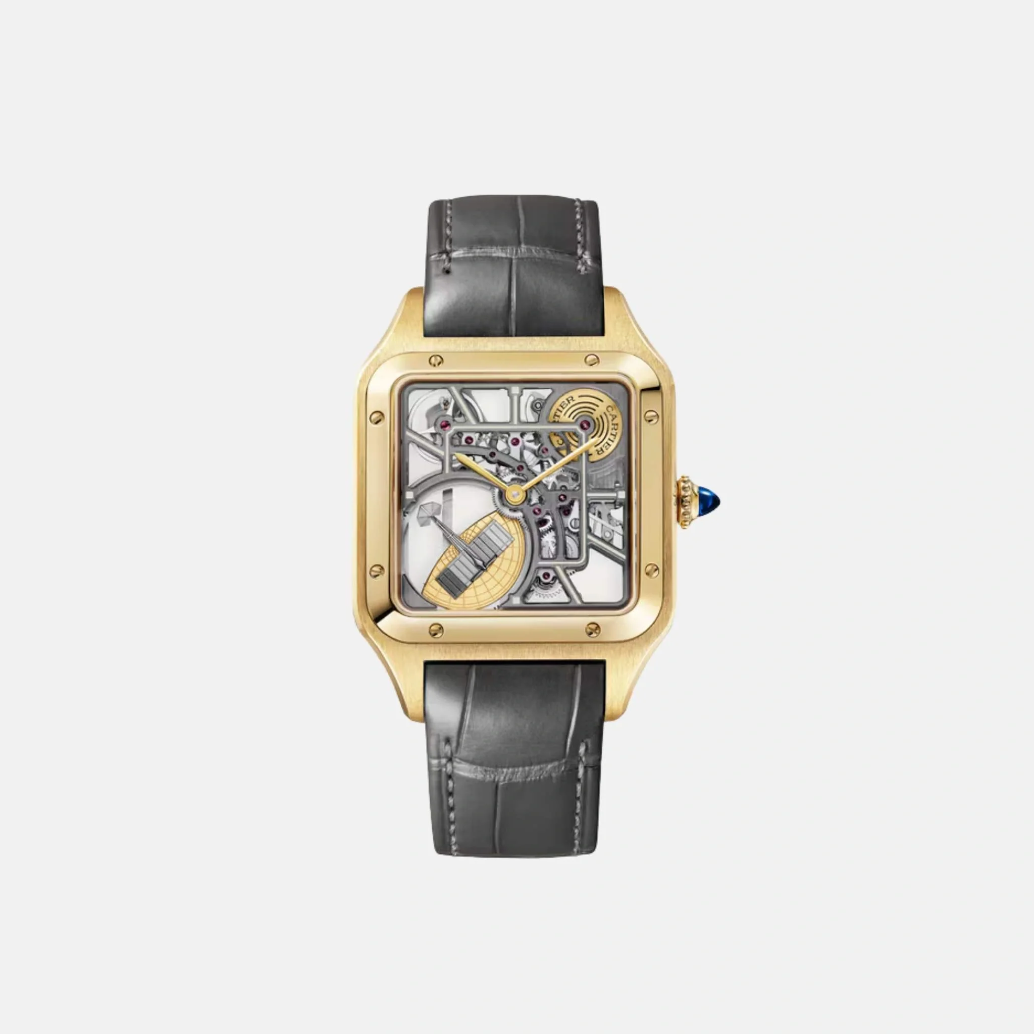 Santos Dumont Skeleton Large Model Yellow Gold WHSA0043