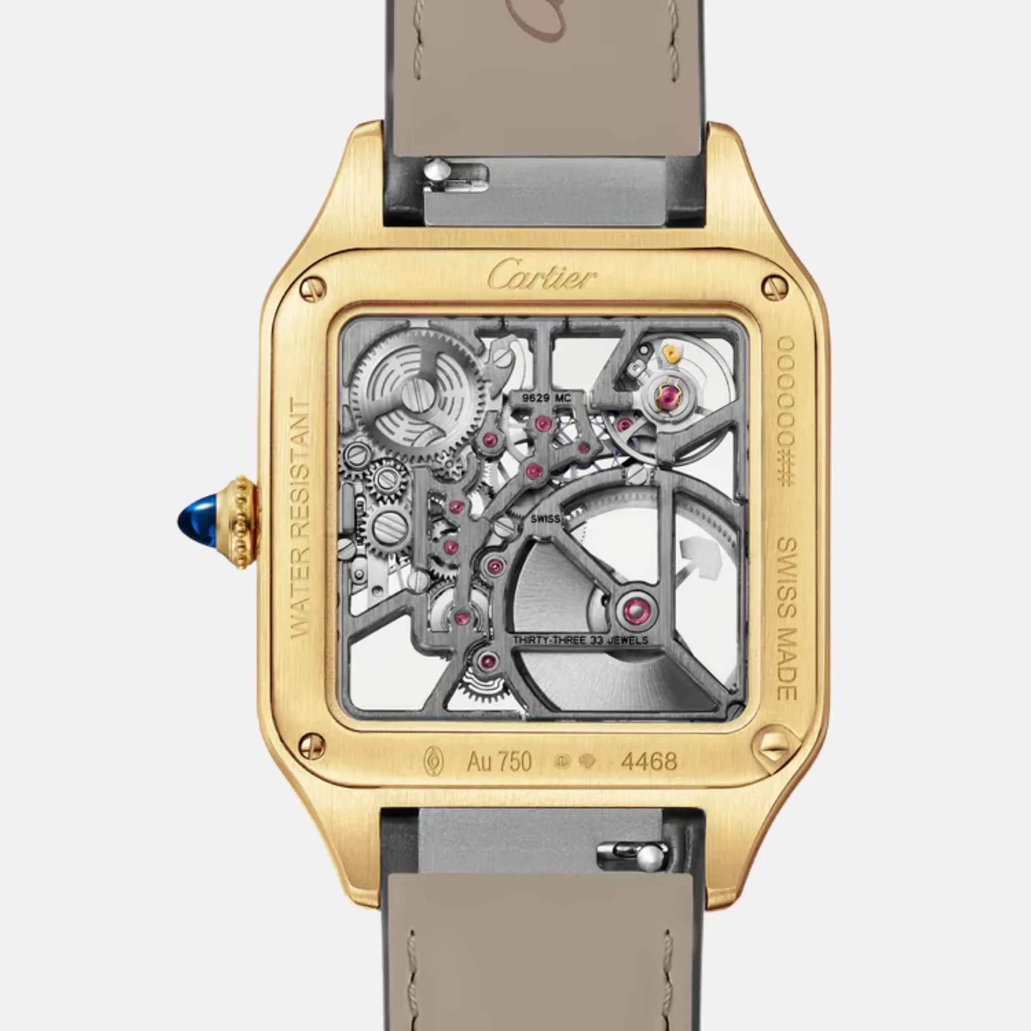 Santos Dumont Skeleton Large Model Yellow Gold WHSA0043 - Image 2