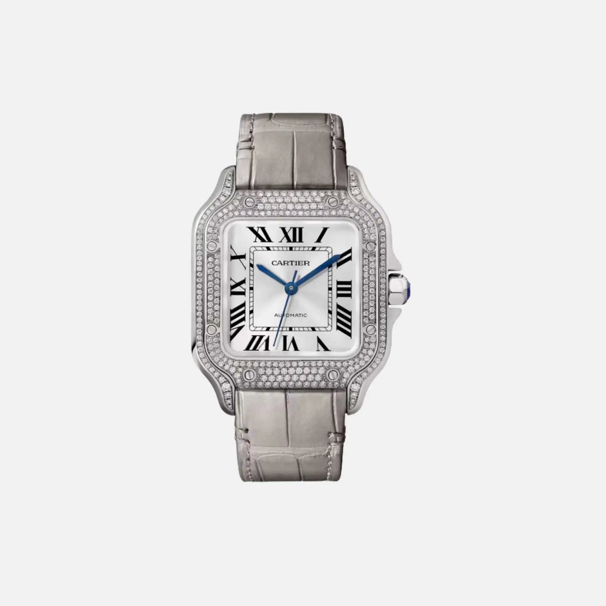 Santos Medium Model Rhodium White Gold Diamond Set WJSA0014