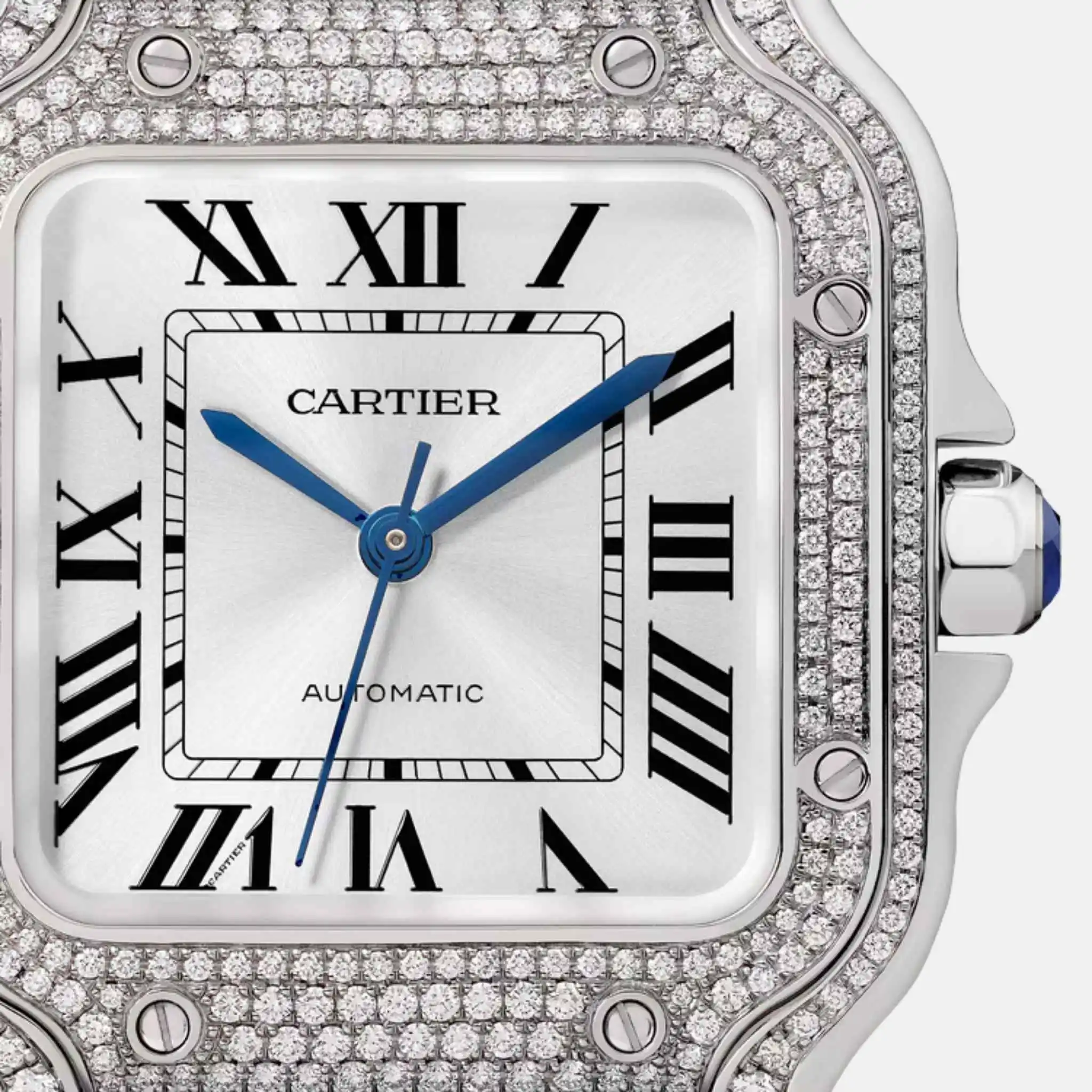Santos Medium Model Rhodium White Gold Diamond Set WJSA0014 - Image 2