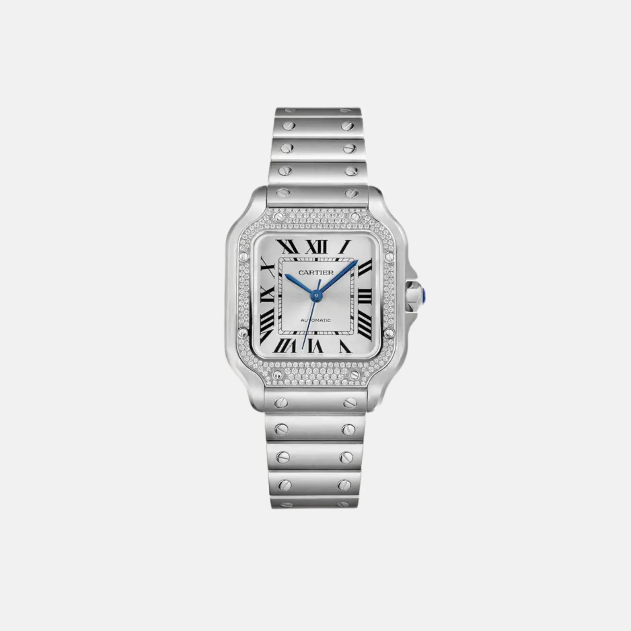 Santos Medium Model Steel Diamond Bezel Automatic W4SA0005