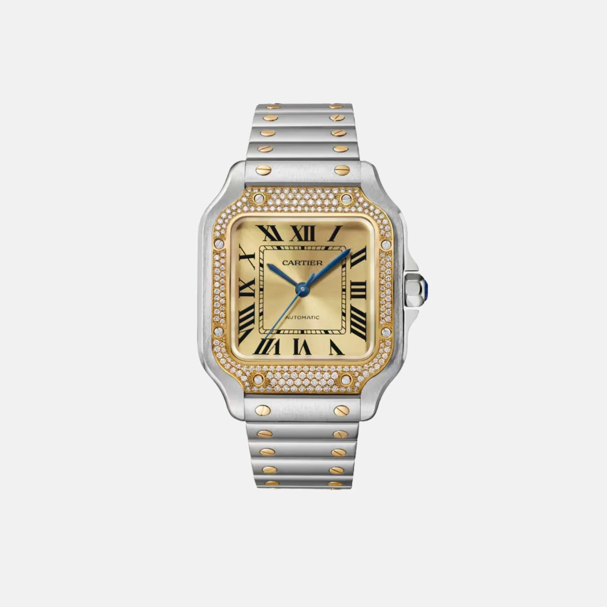 Santos Medium Model Yellow Gold Diamond Bezel W3SA0007