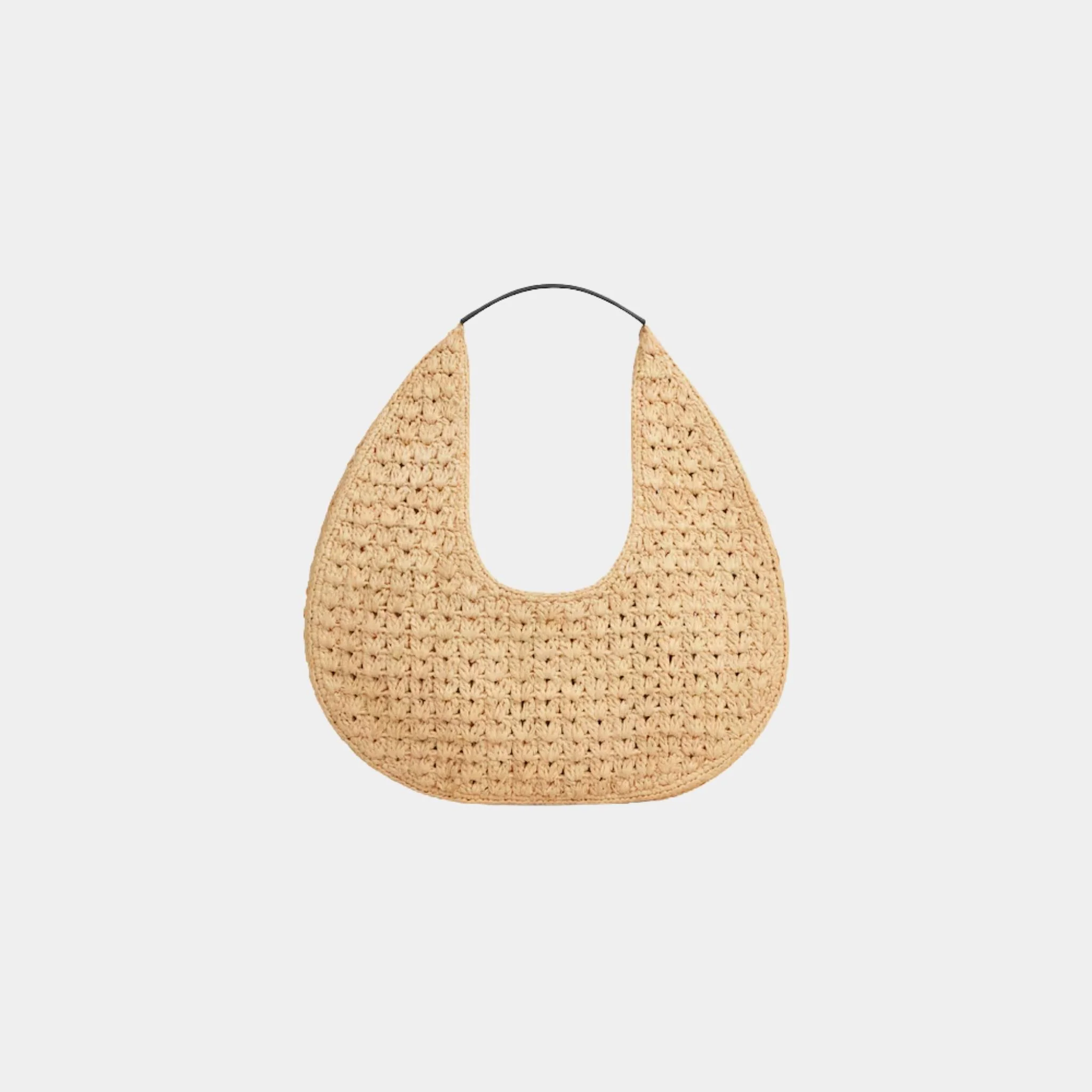 Celine Classic Panier Hobo Bag in Raffia and Calfskin - Image 3