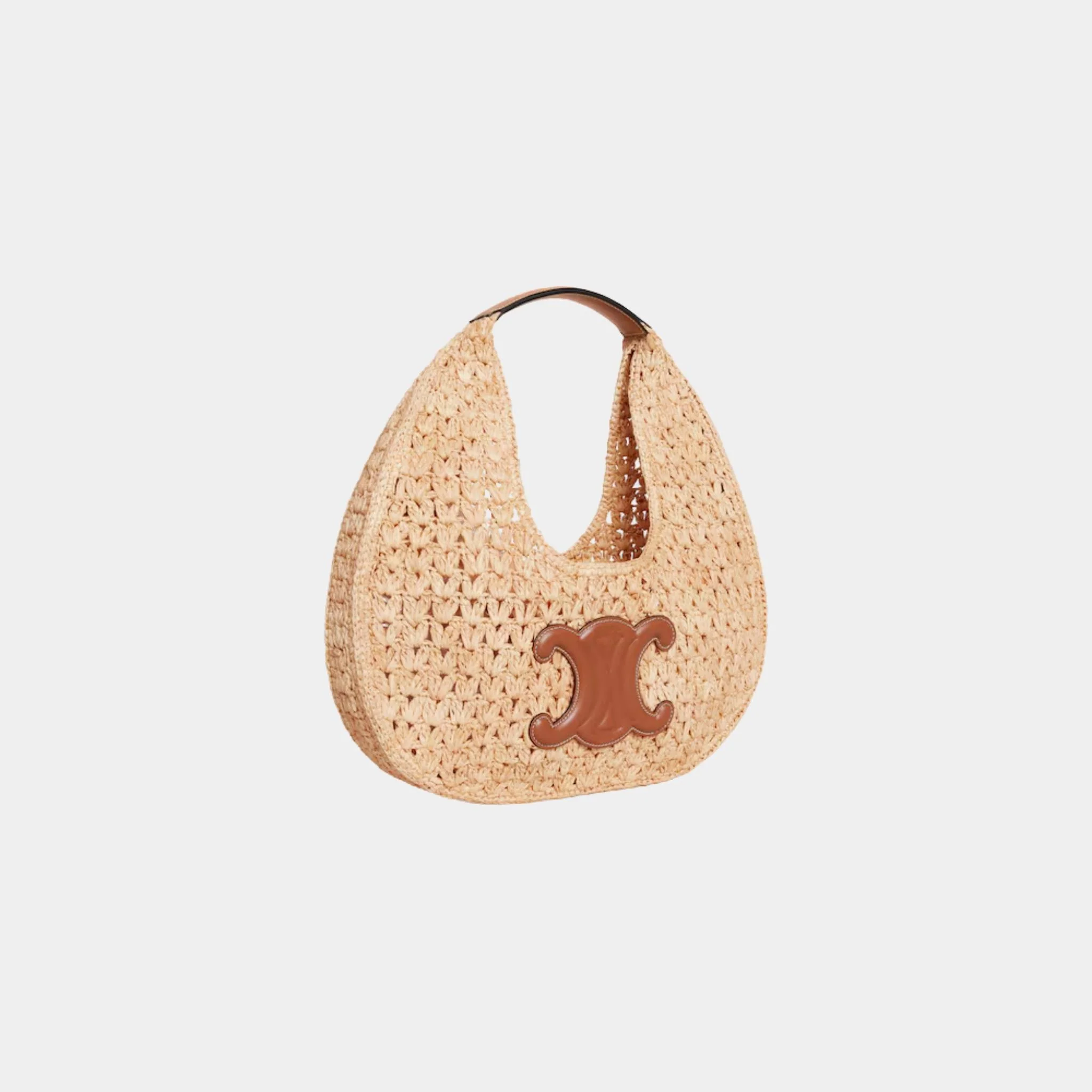 Celine Classic Panier Hobo Bag in Raffia and Calfskin - Image 5