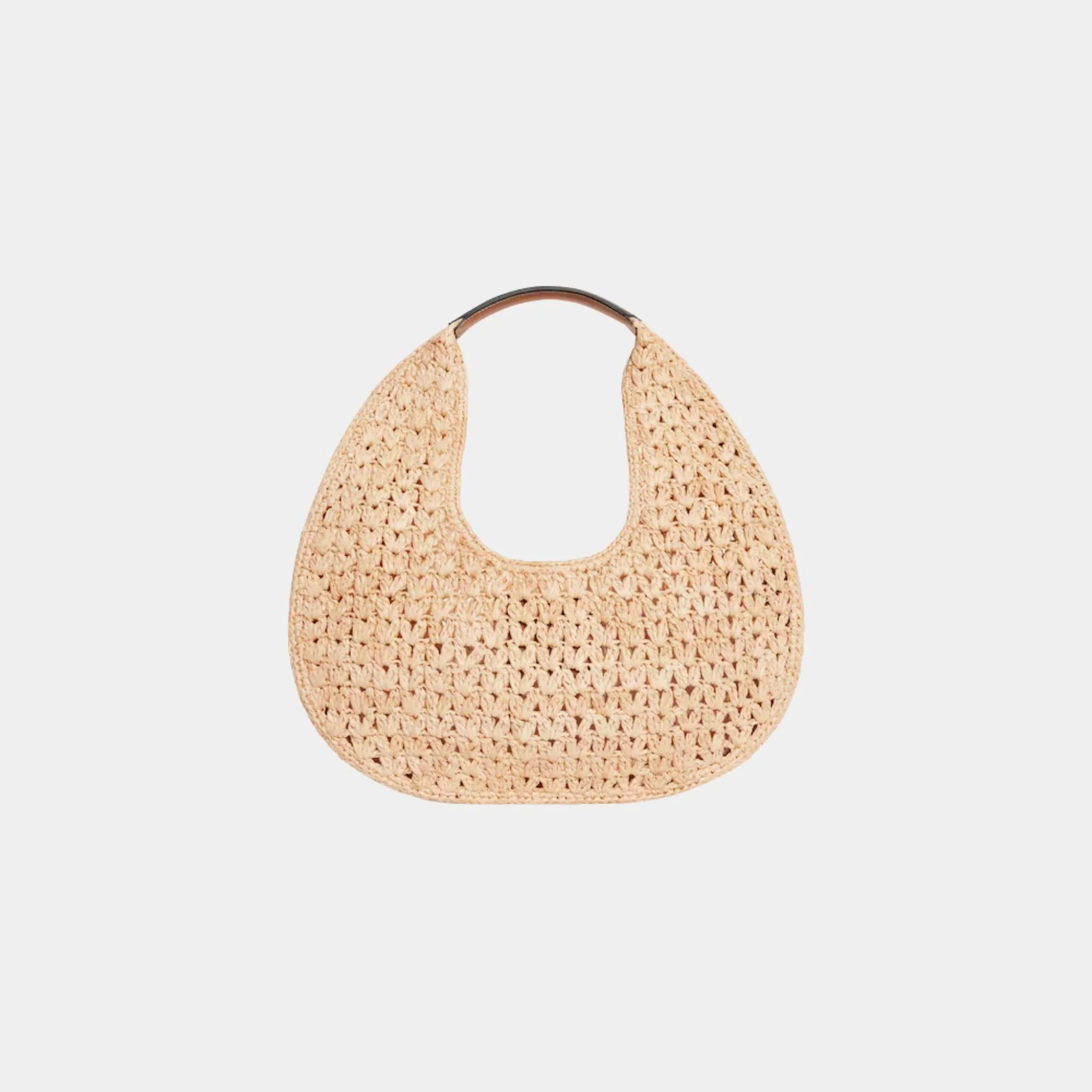 Celine Classic Panier Hobo Bag in Raffia and Calfskin - Image 6