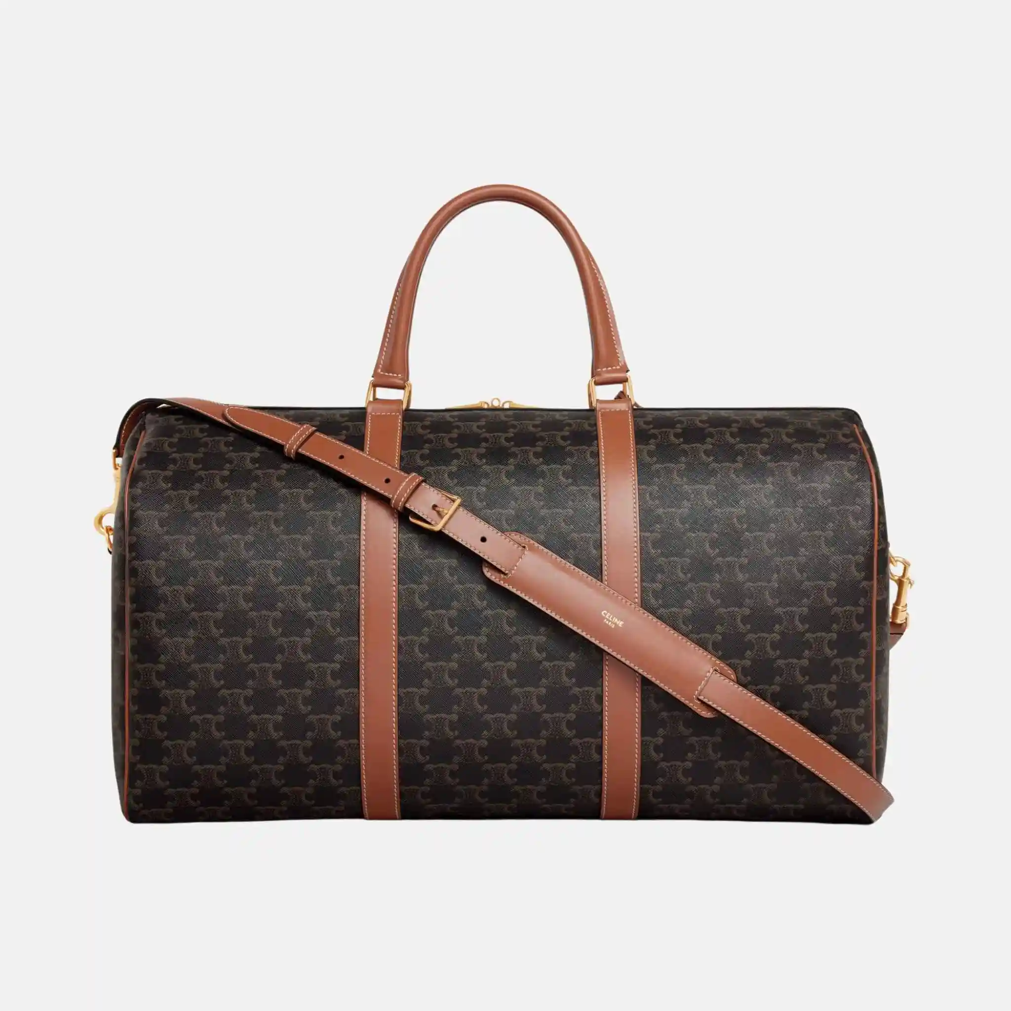 Large Travel Bag In Triomphe Canvas And Calfskin - Image 3