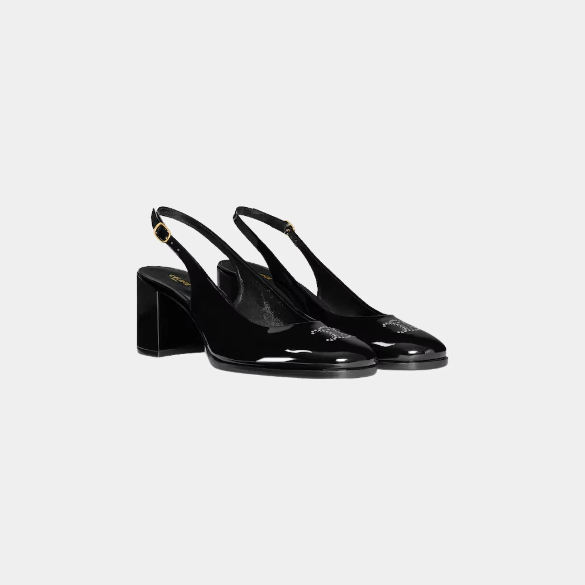 Celine Lily Perforated Triomphe Slingback in Patent Calfskin - Image 2