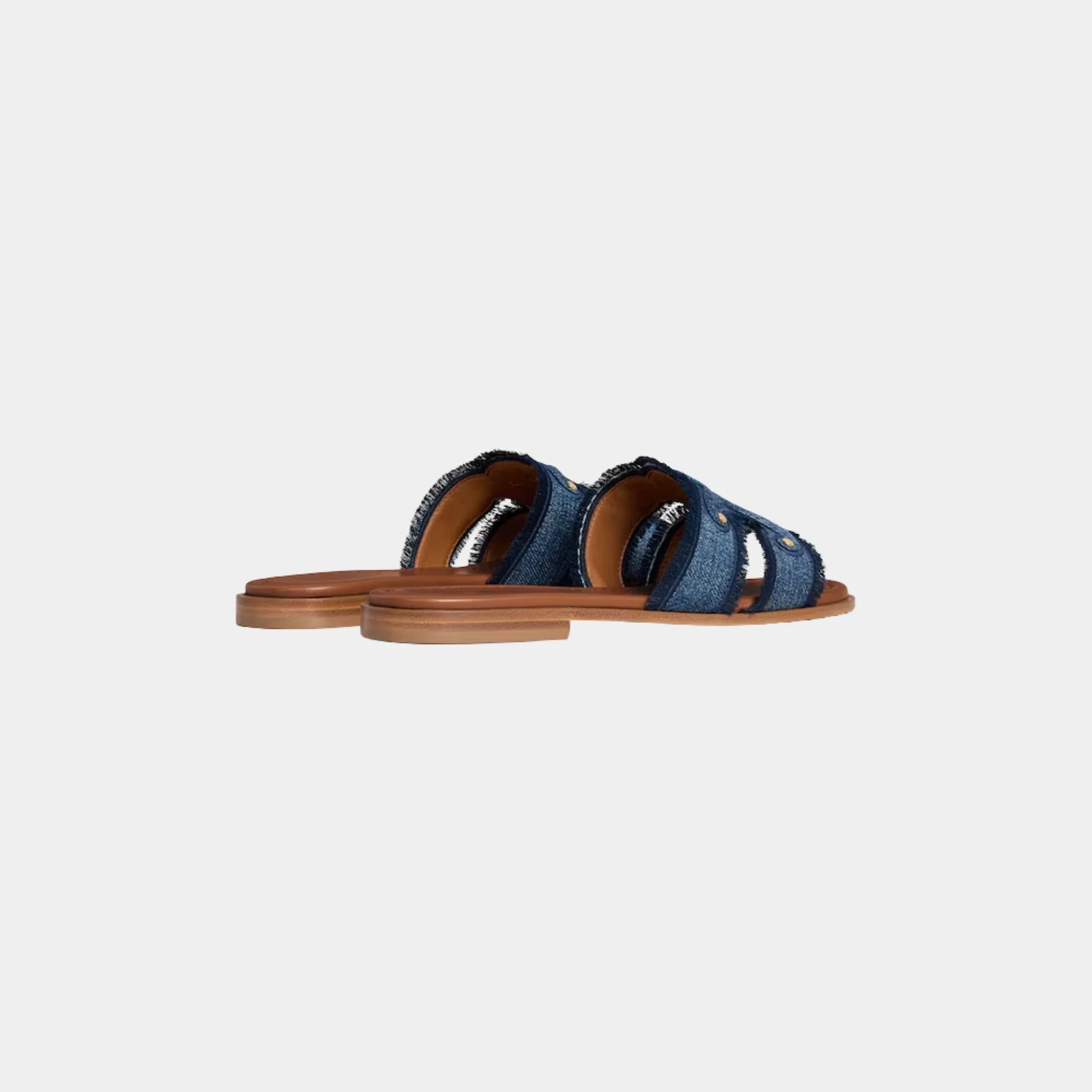 Celine Marina Fringed Mule in Denim - Image 3