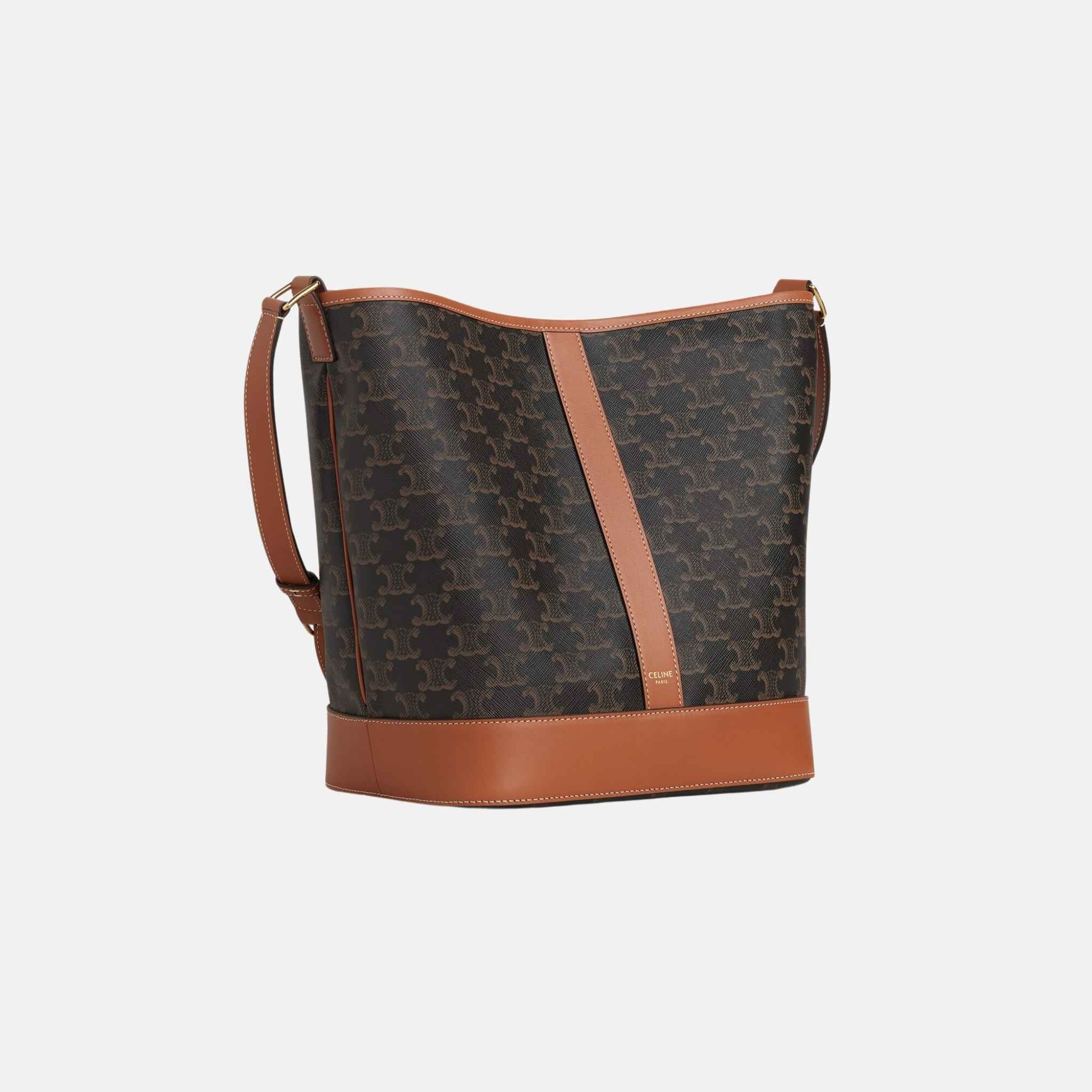 Medium Bucket Bag In Triomphe Canvas And Calfskin - Image 2