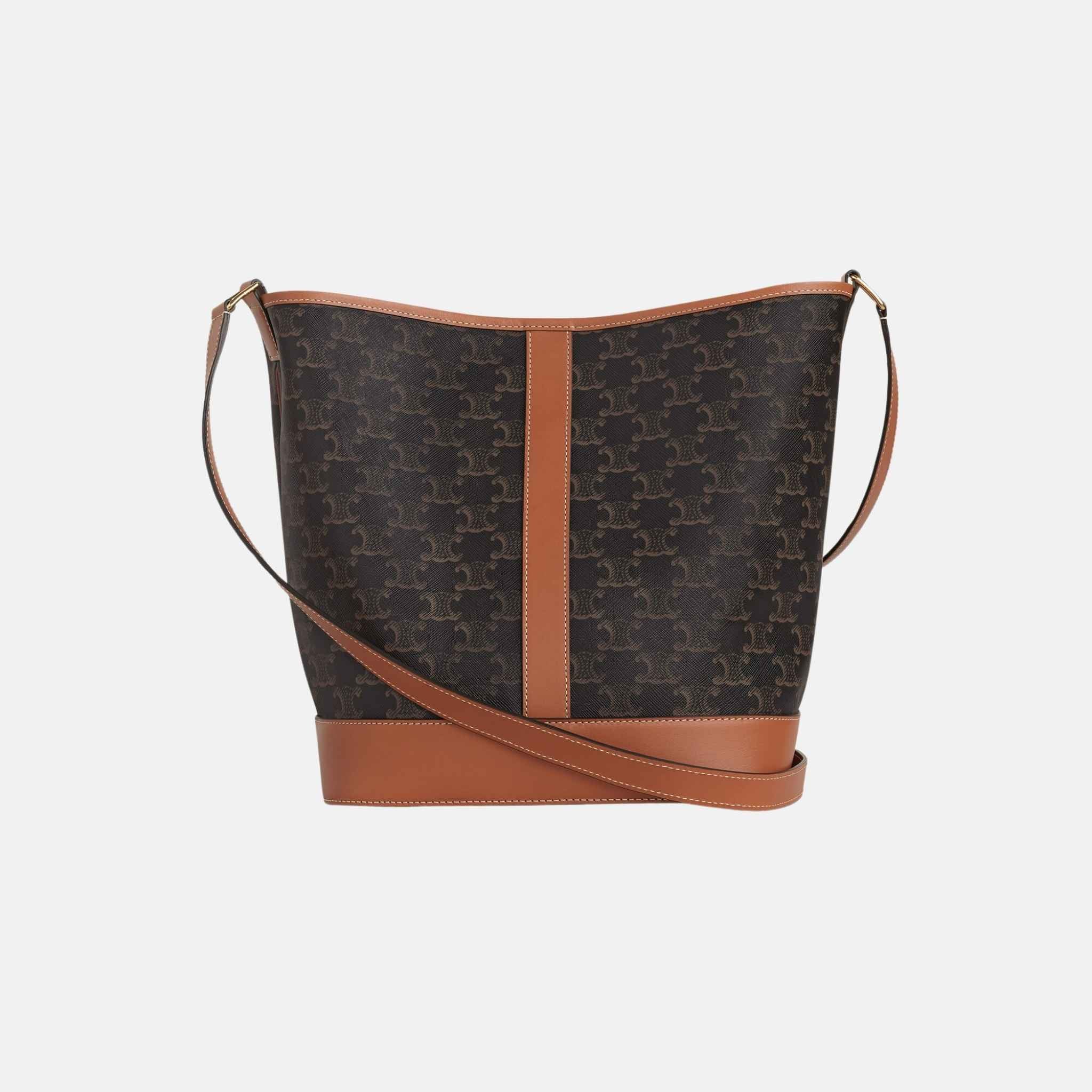 Medium Bucket Bag In Triomphe Canvas And Calfskin - Image 3
