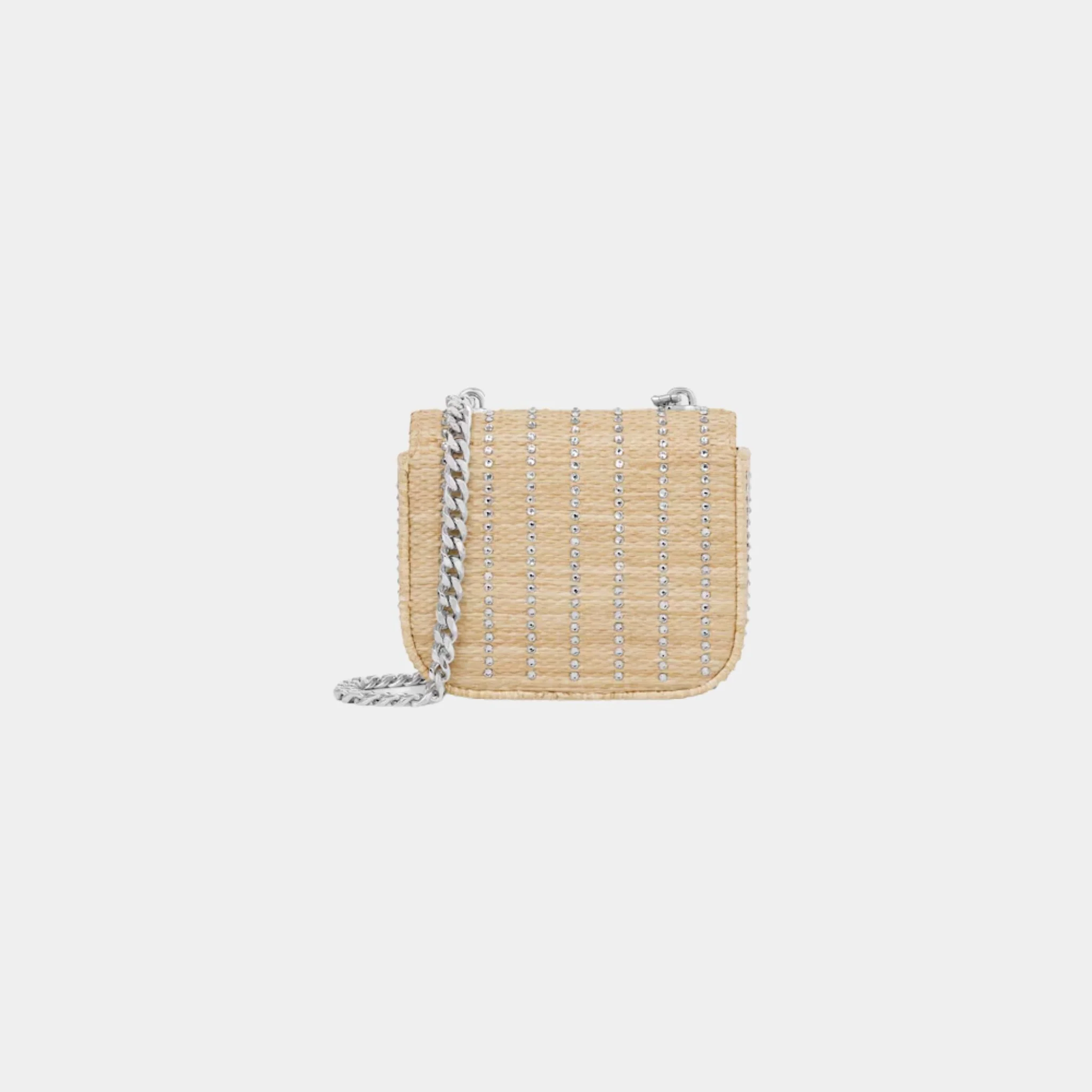 Mini Chaine Claude in Raffia Effect Textile with Strass - Image 2