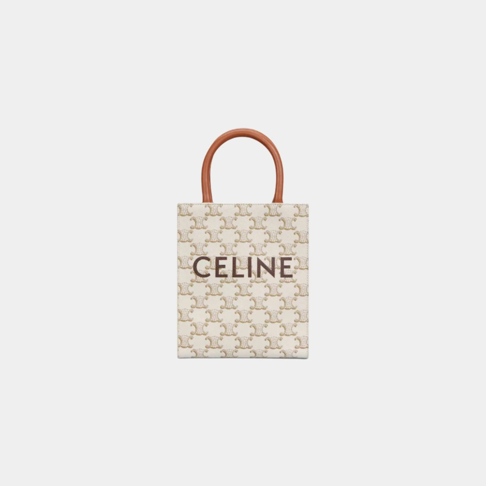 Mini Vertical Cabas In Triomphe Canvas With Celine Print