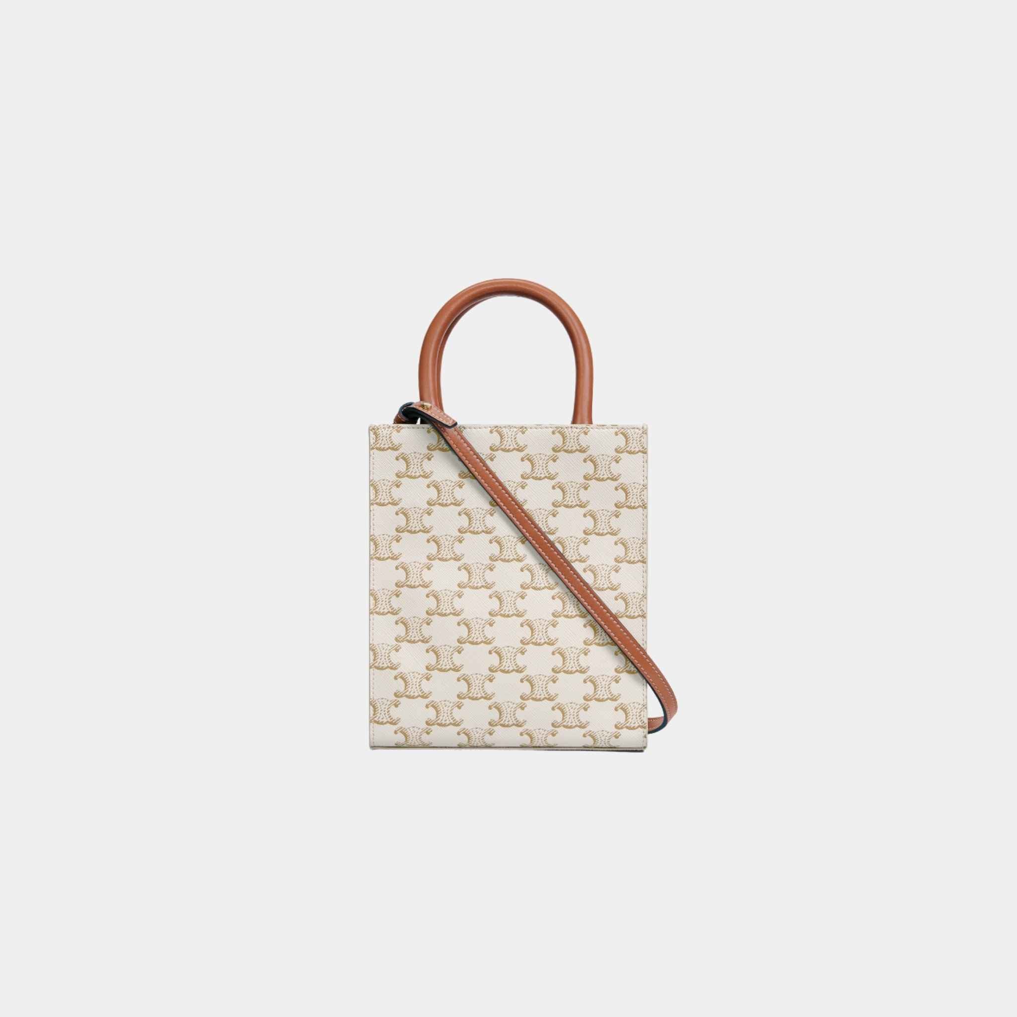 Mini Vertical Cabas In Triomphe Canvas With Celine Print - Image 2