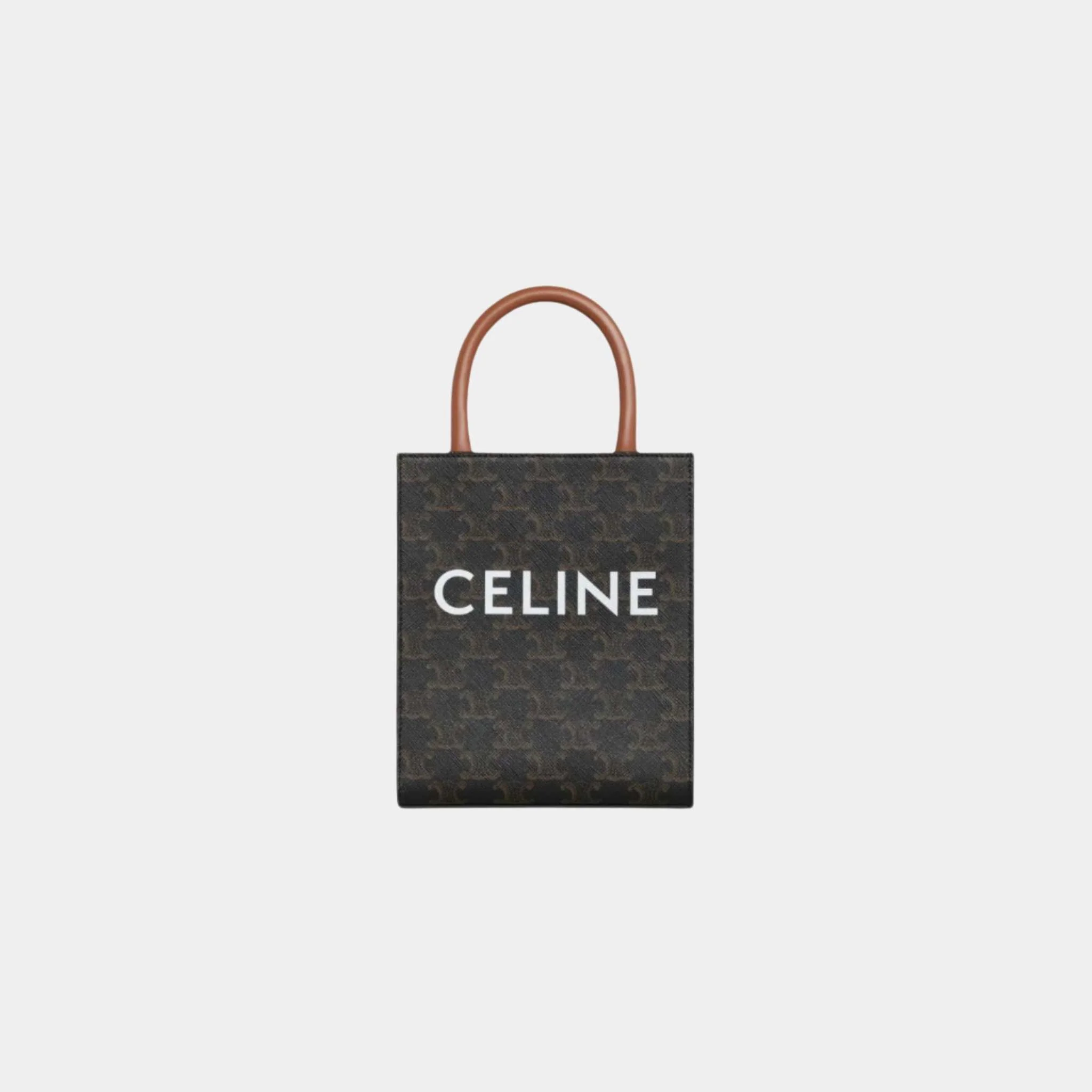 Mini Vertical Cabas In Triomphe Canvas With Celine Print - Image 3