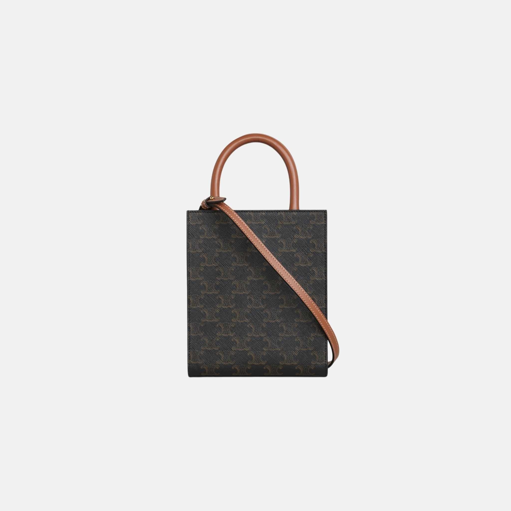 Mini Vertical Cabas In Triomphe Canvas With Celine Print - Image 4