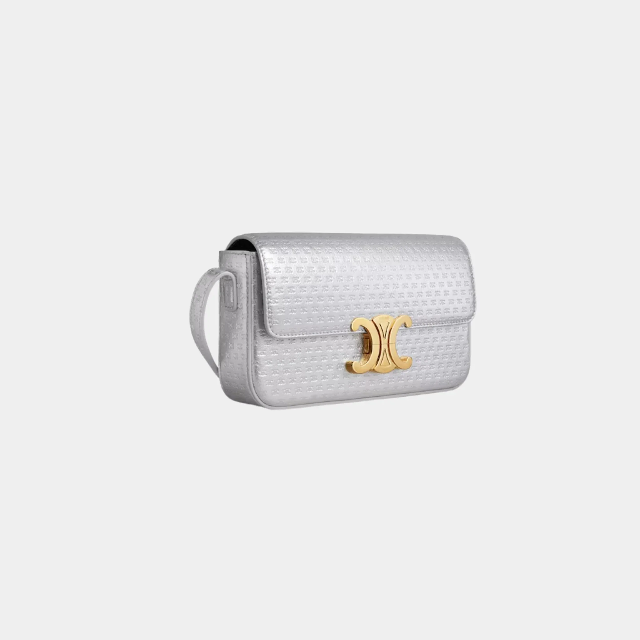 Shoulder Bag Claude in Laminated Calfskin with Triomphe All-over - Image 2