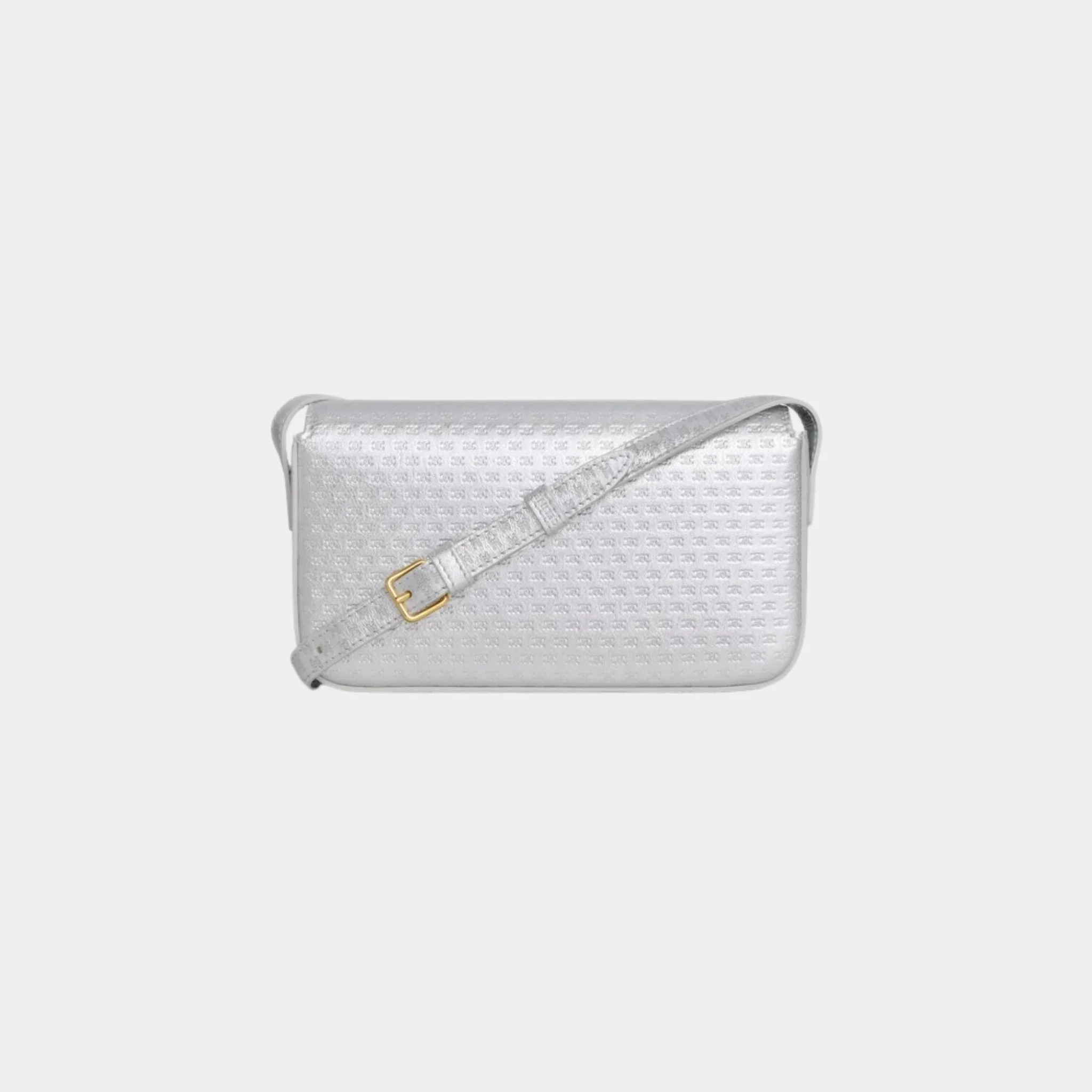 Shoulder Bag Claude in Laminated Calfskin with Triomphe All-over - Image 3