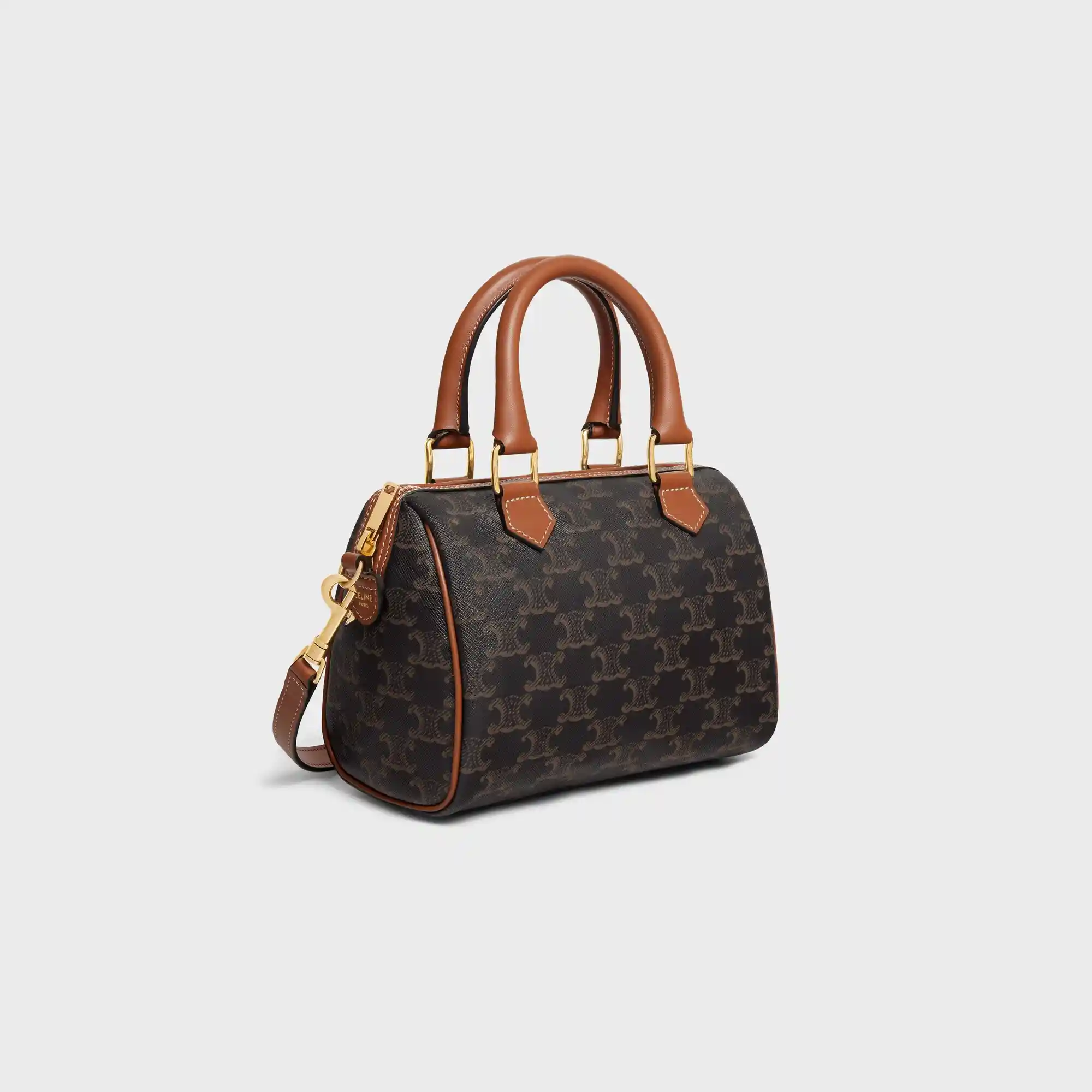 Small Boston Bag In Triomphe Canvas And Calfskin - Image 2
