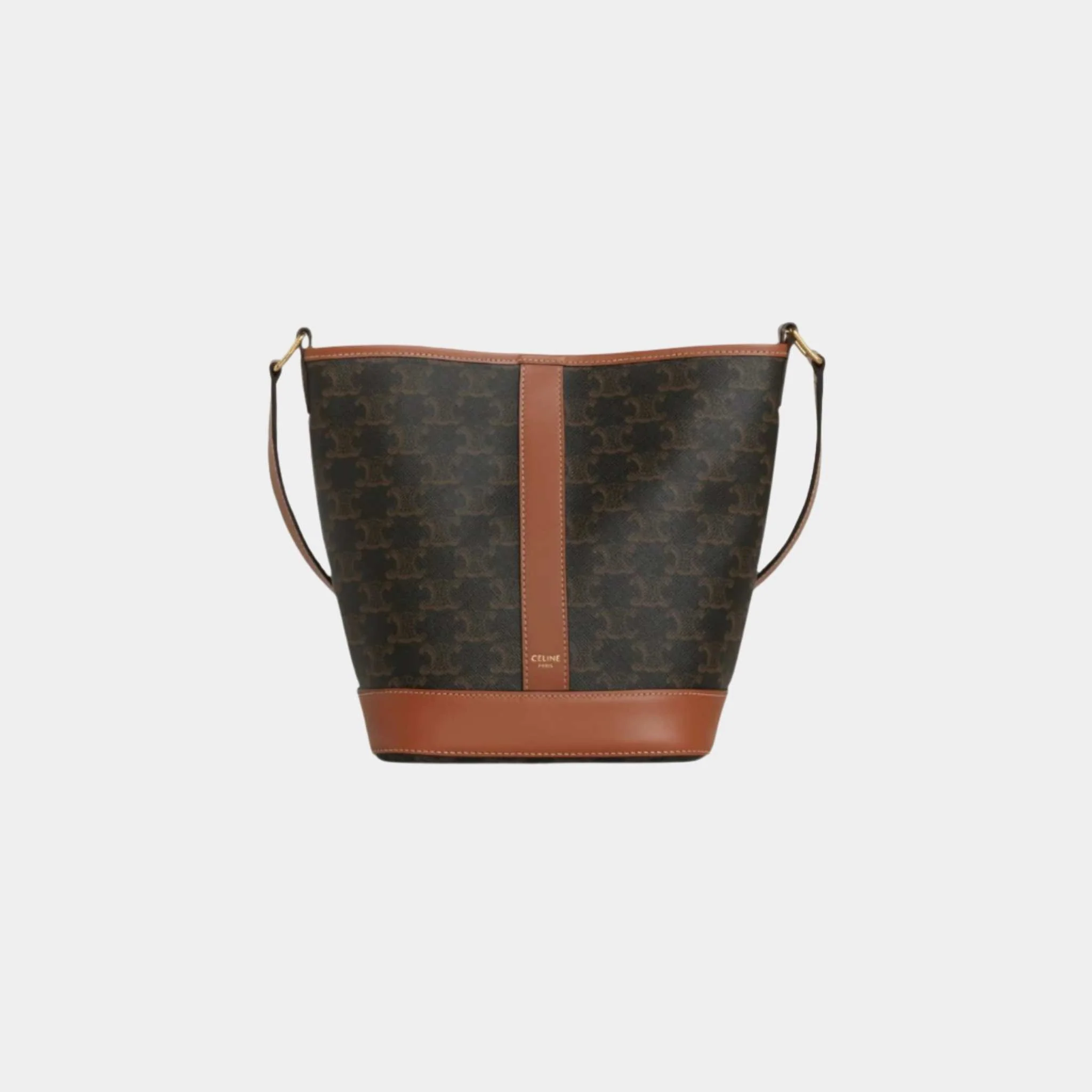 Small Bucket Bag In Triomphe Canvas And Calfskin - Image 3