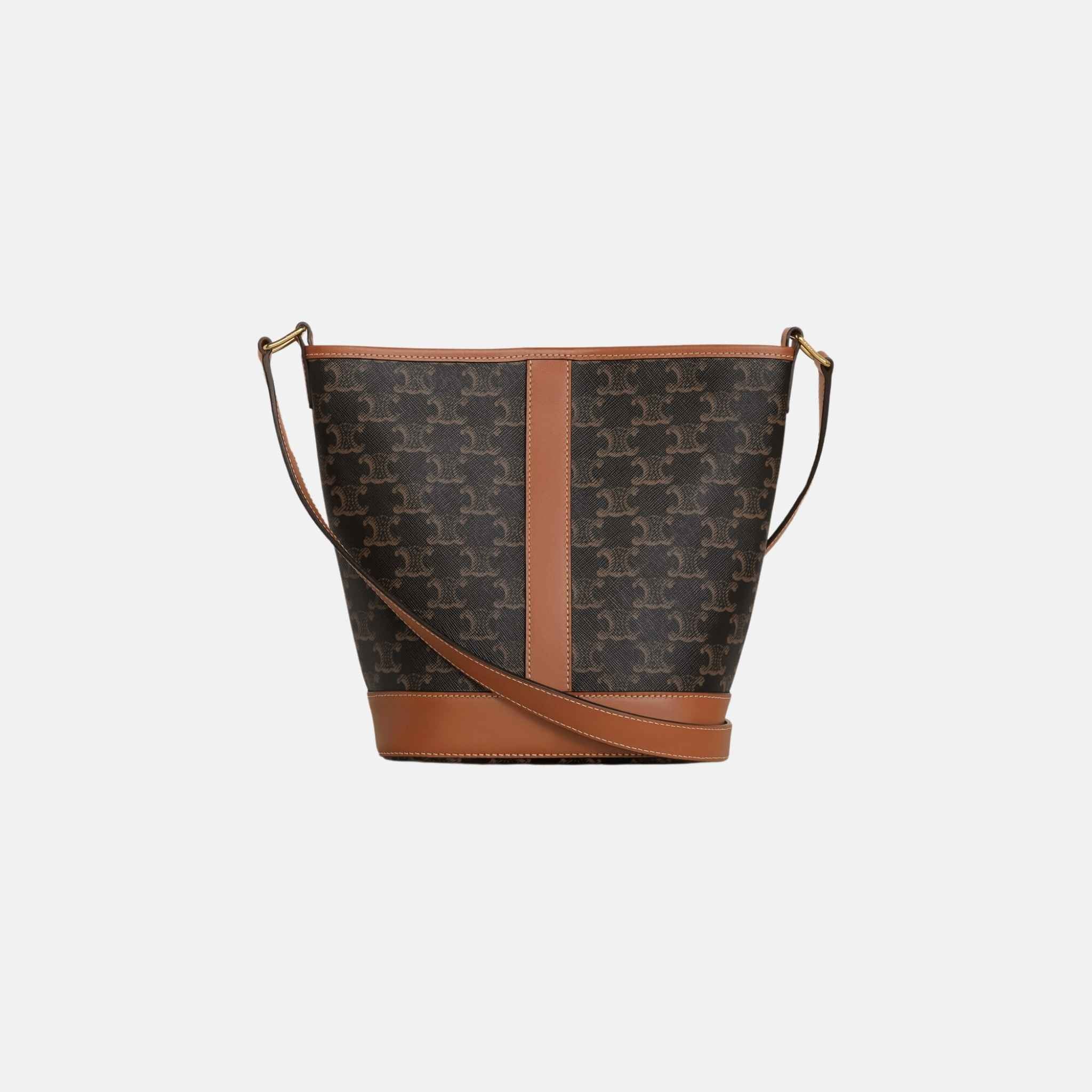 Small Bucket Bag In Triomphe Canvas And Calfskin - Image 4