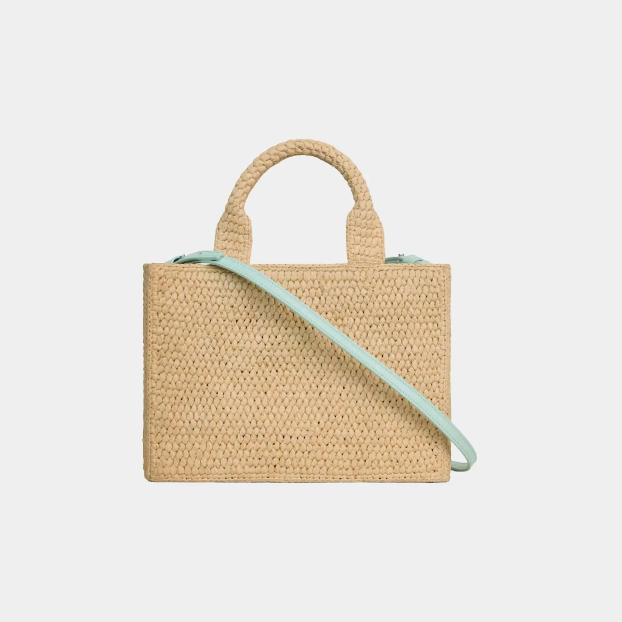 Small Cabas Thais in Raffia and Calfskin - Image 2
