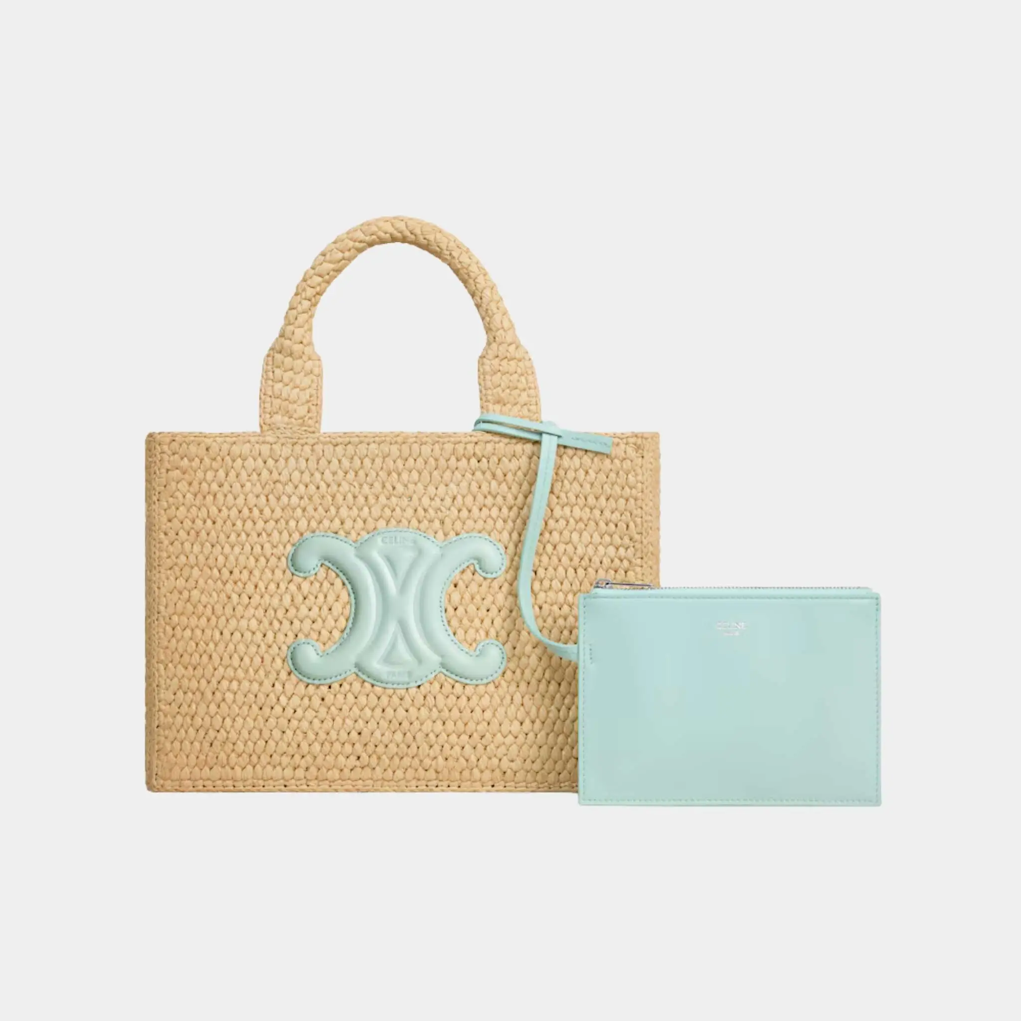 Small Cabas Thais in Raffia and Calfskin - Image 3
