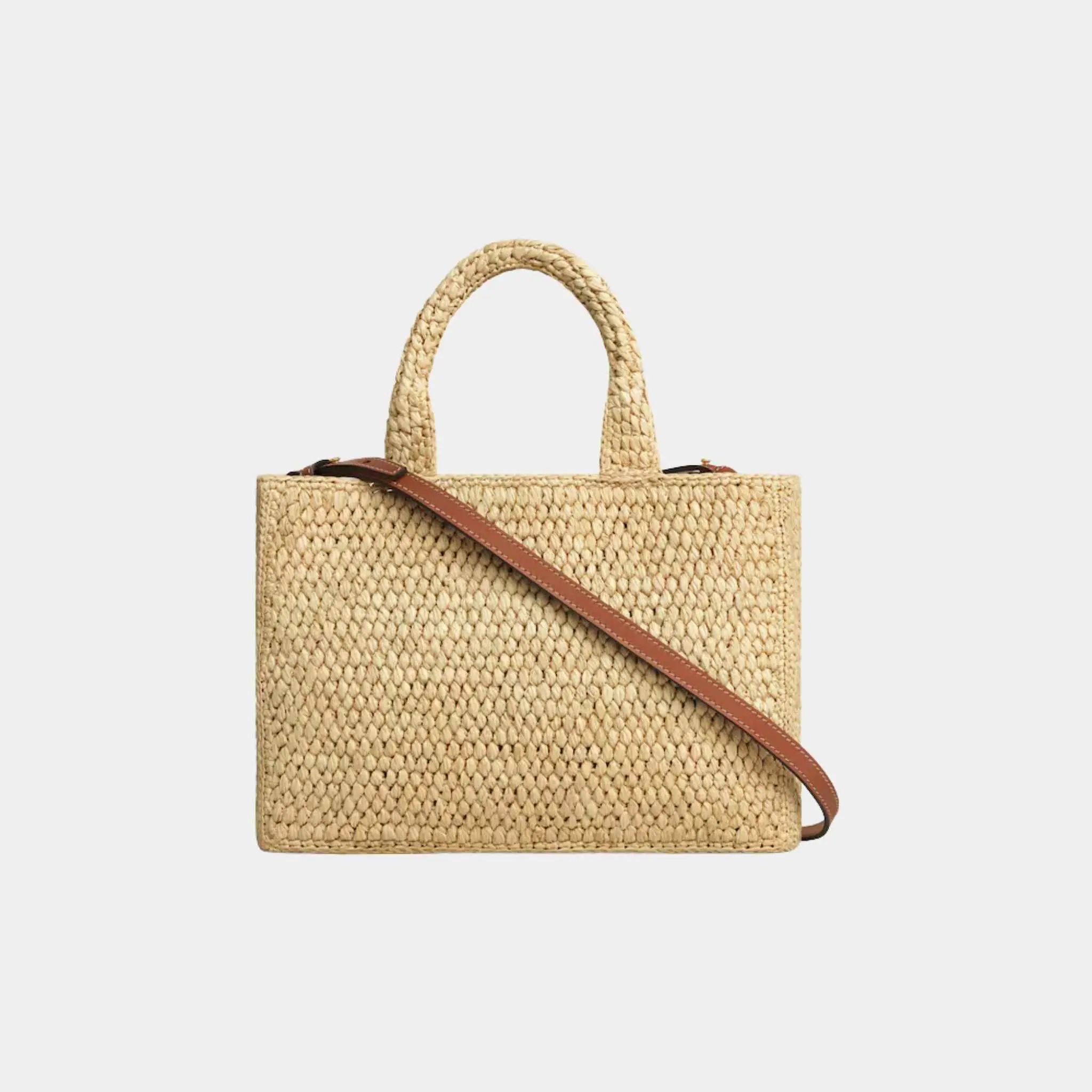 Small Cabas Thais in Raffia and Calfskin - Image 5