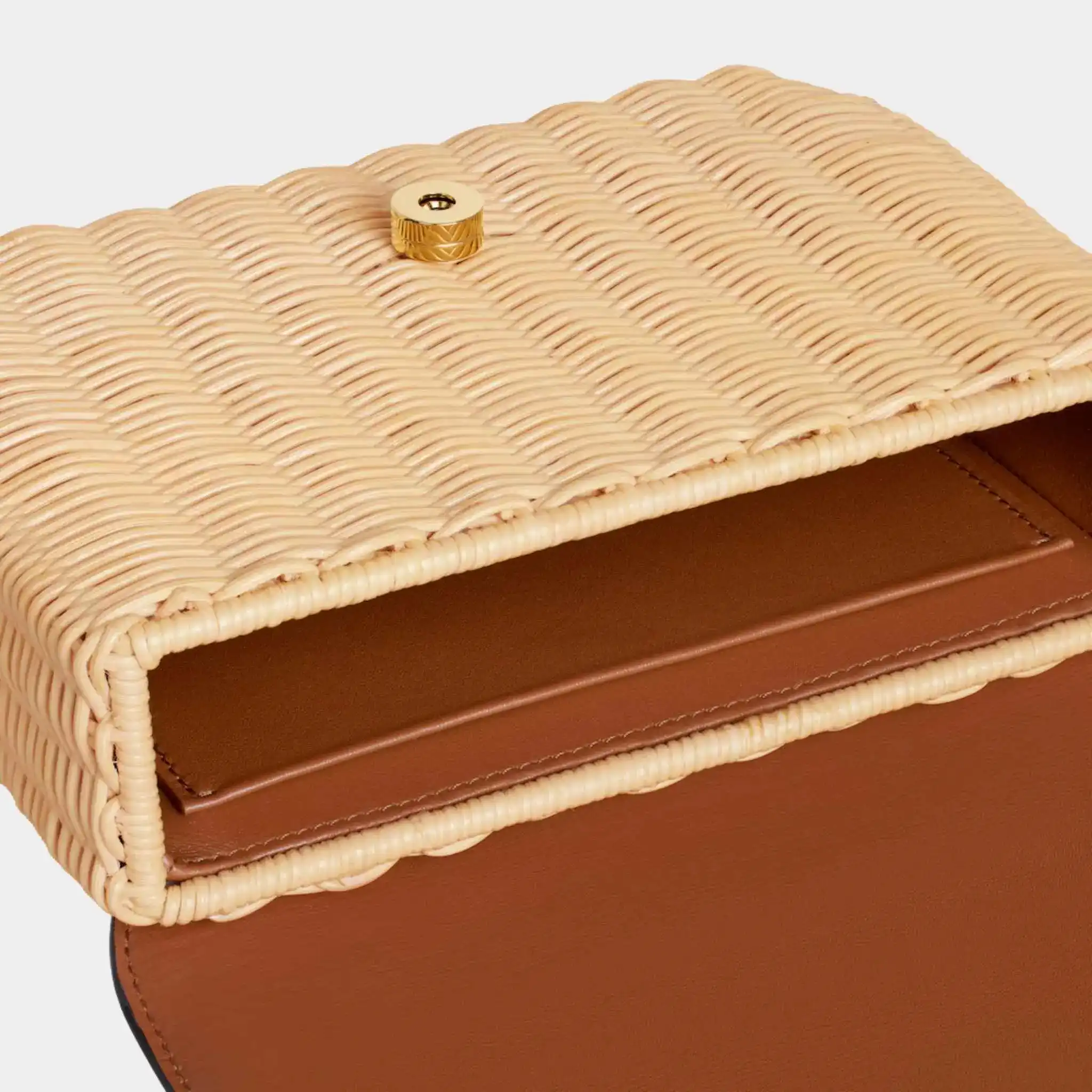 Teen Garance Bag in Wicker and Natural Calfskin - Image 3