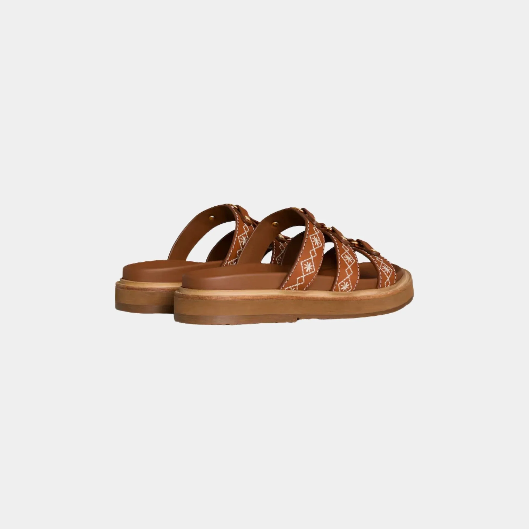 Celine Tippi Slide in Embroidered Calfskin - Image 3