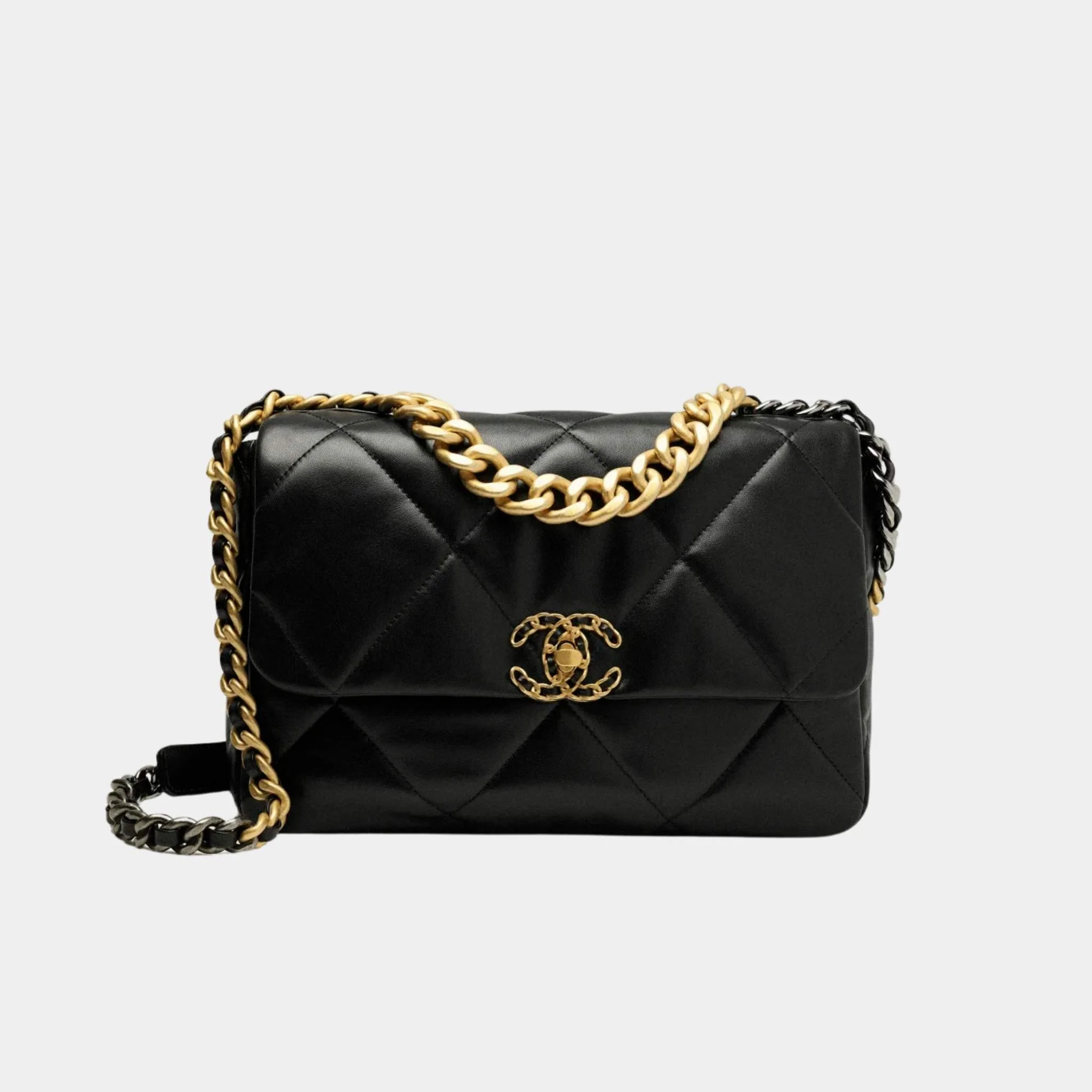 CHANEL 19 Large Handbag Shiny Lambskin
