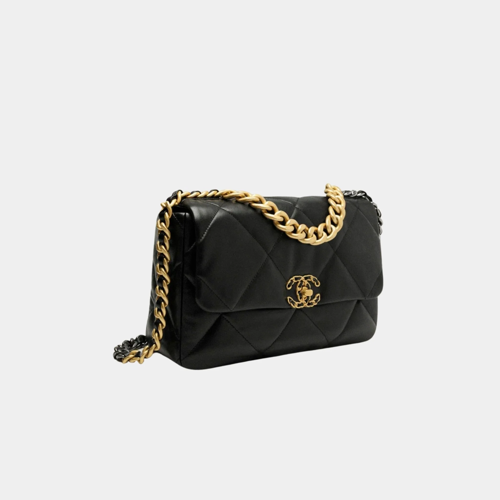 CHANEL 19 Large Handbag Shiny Lambskin - Image 2